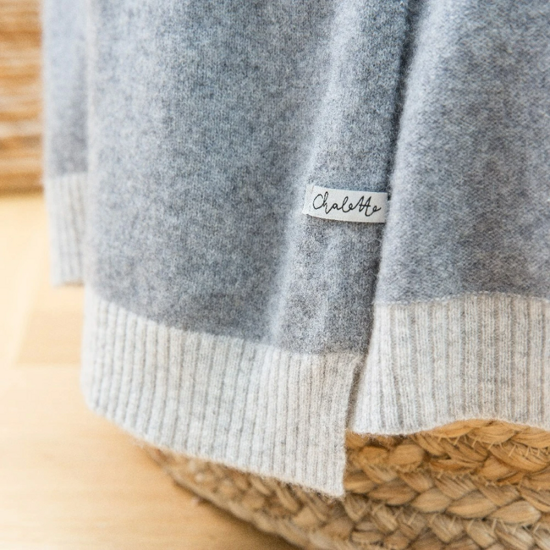 Baby blanket 'Traumland' | 100% cashmere | grey / light grey | 102 x 105 cm