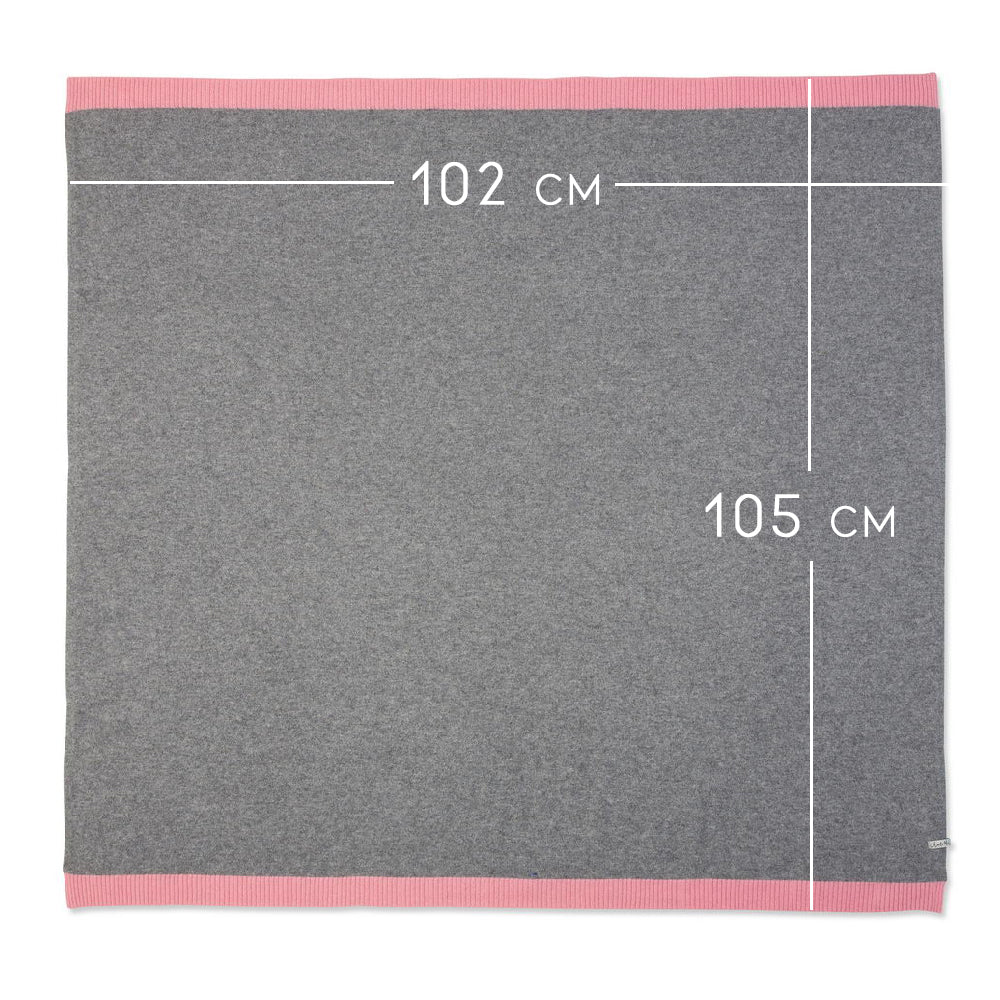 Baby blanket 'Zuckerwatte' | 100% cashmere | grey / pink | 102 x 105 cm