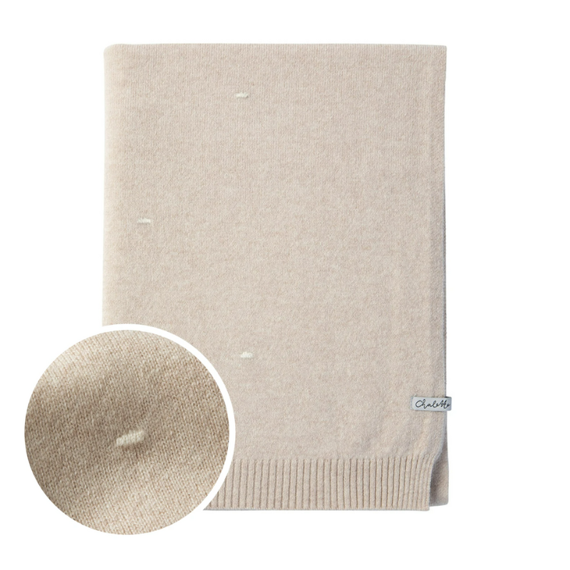 Baby blanket 'Sternenstaub' | 100% cashmere | beige / off-white | 102 x 105 cm