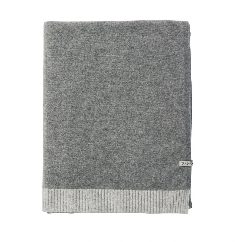 Baby blanket 'Traumland' | 100% cashmere | grey / light grey | 102 x 105 cm