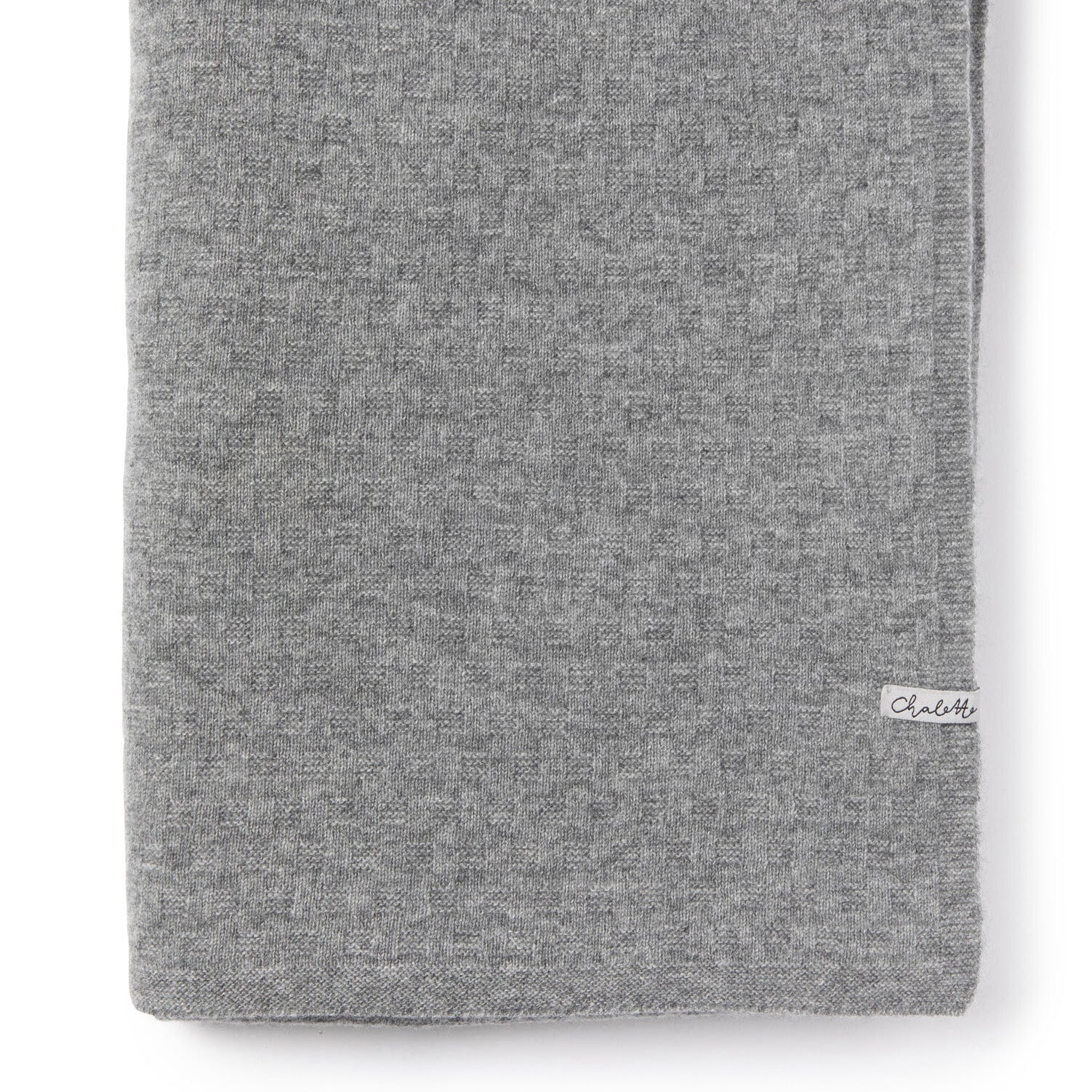Gefaltete Babydecke mit strukturiertem Waffelmuster Grau, mit Chalette-Etikett