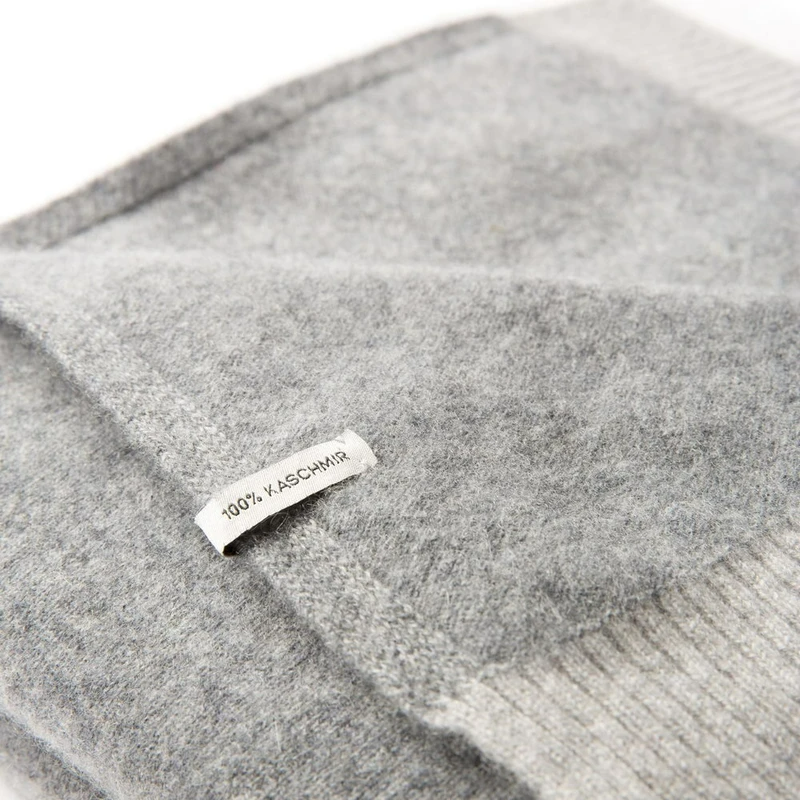 Baby blanket 'Traumland' | 100% cashmere | grey / light grey | 102 x 105 cm