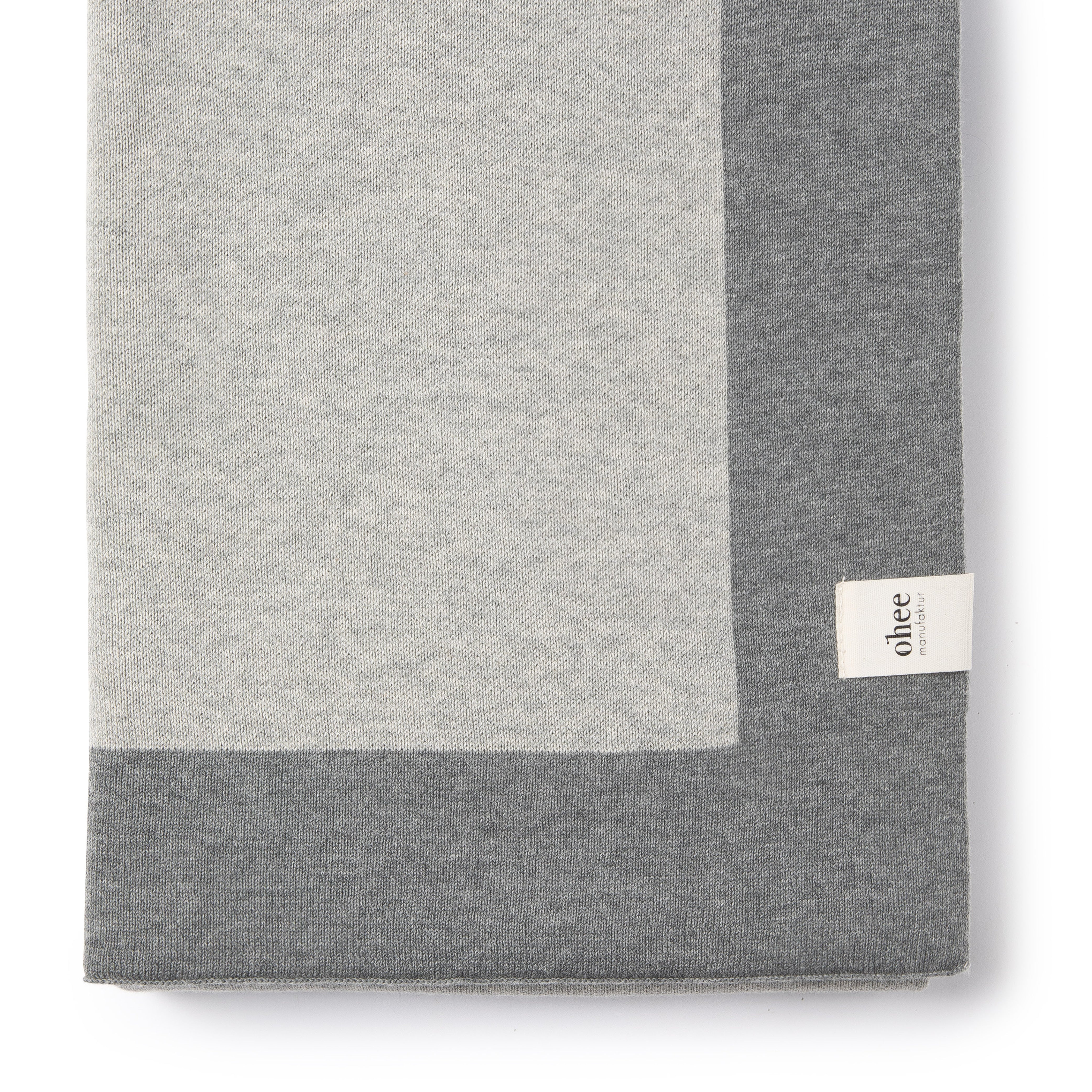 Babydecke Chalette x ohee manufaktur | 'Traumreise' | 100% Baumwolle | hellgrau / grau | 104 x 104 cm