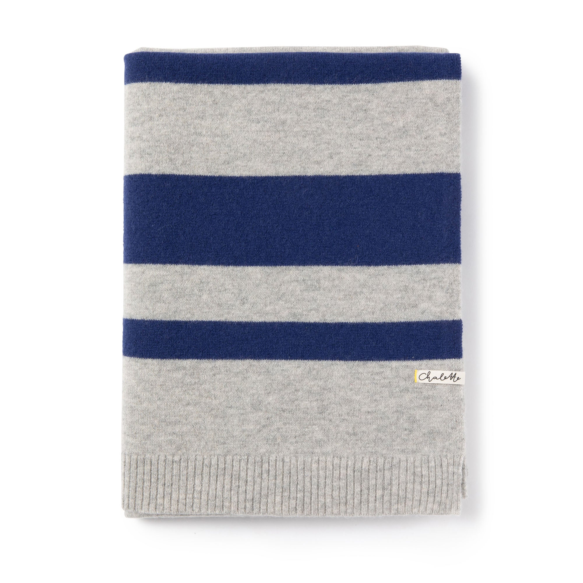 Super-soft baby blanket 'Seemannsgarn' | light grey / navy | 102 x 105 cm