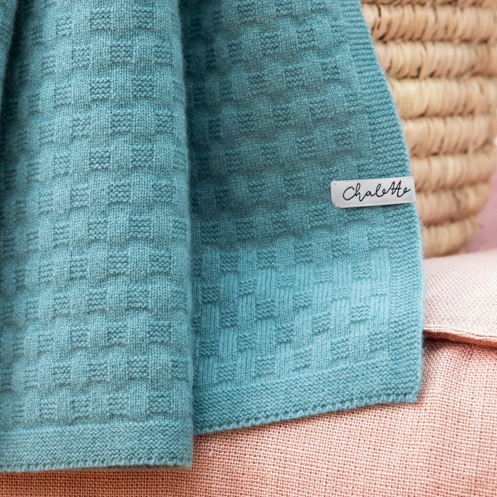 Baby blanket 'Waldsee' | 100% cashmere | petrol | 102 x 105 cm