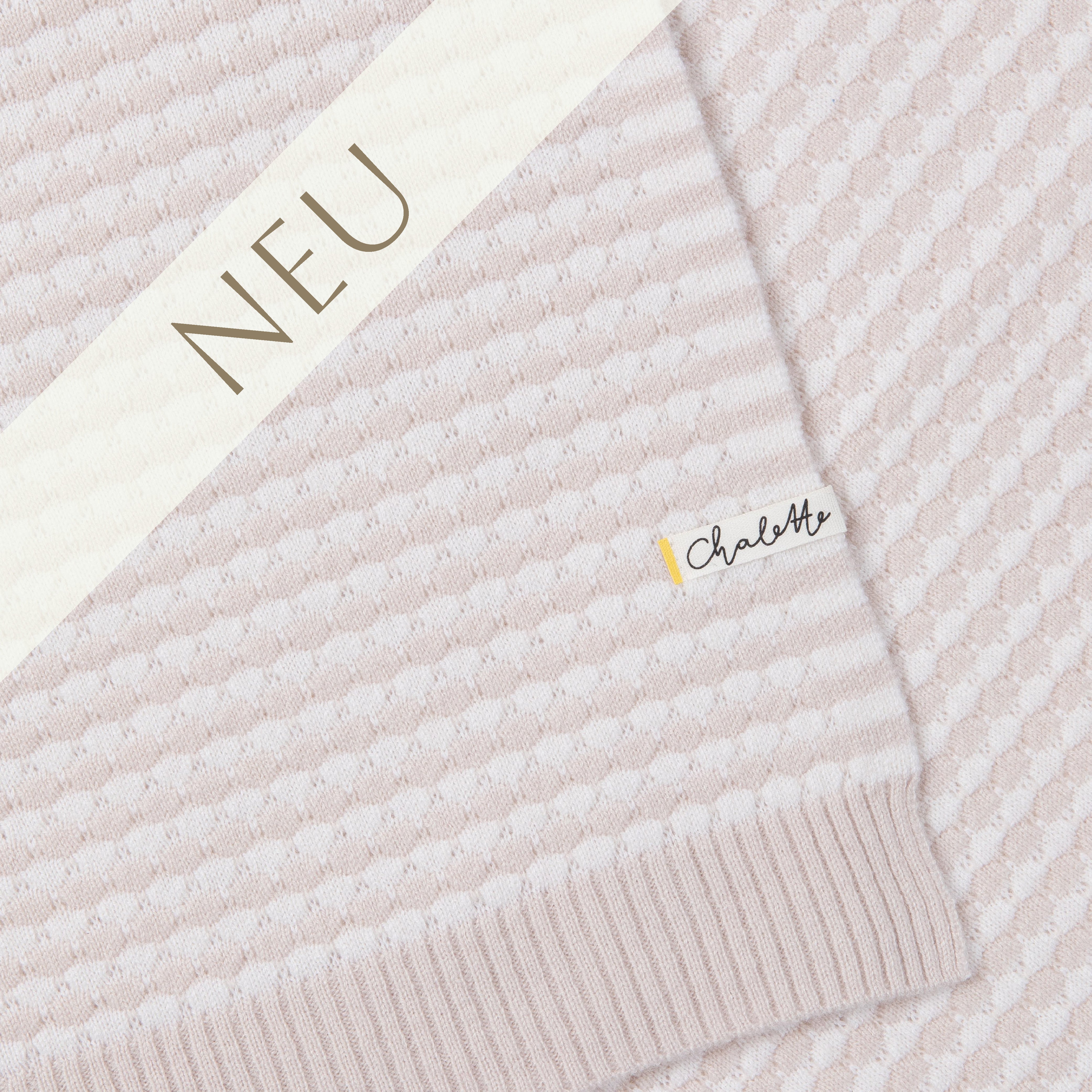 Super soft baby blanket 'Anemone' | beige/ off-white | 105 x 105 cm