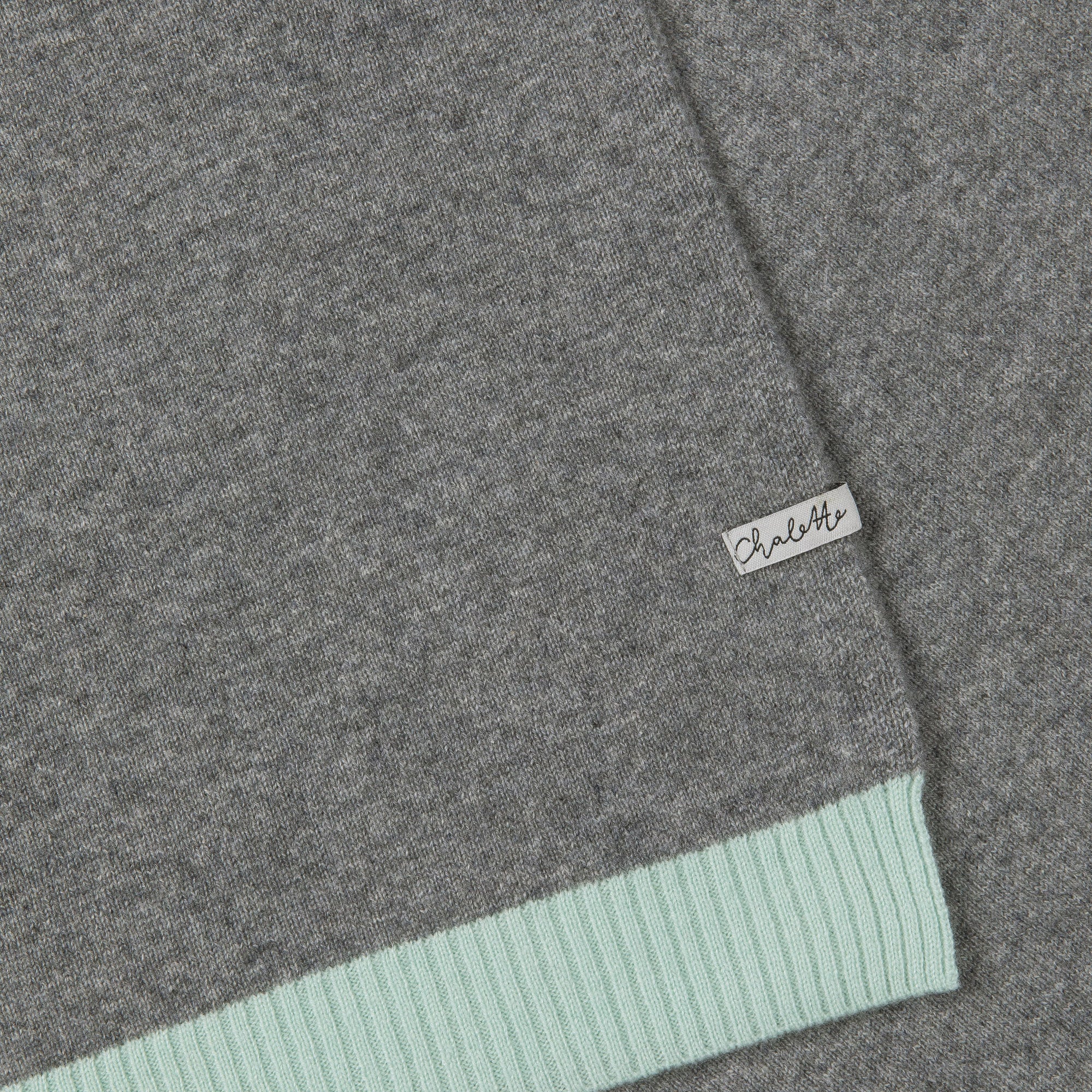 Babydecke Kaschmir groß grau grün Chalette