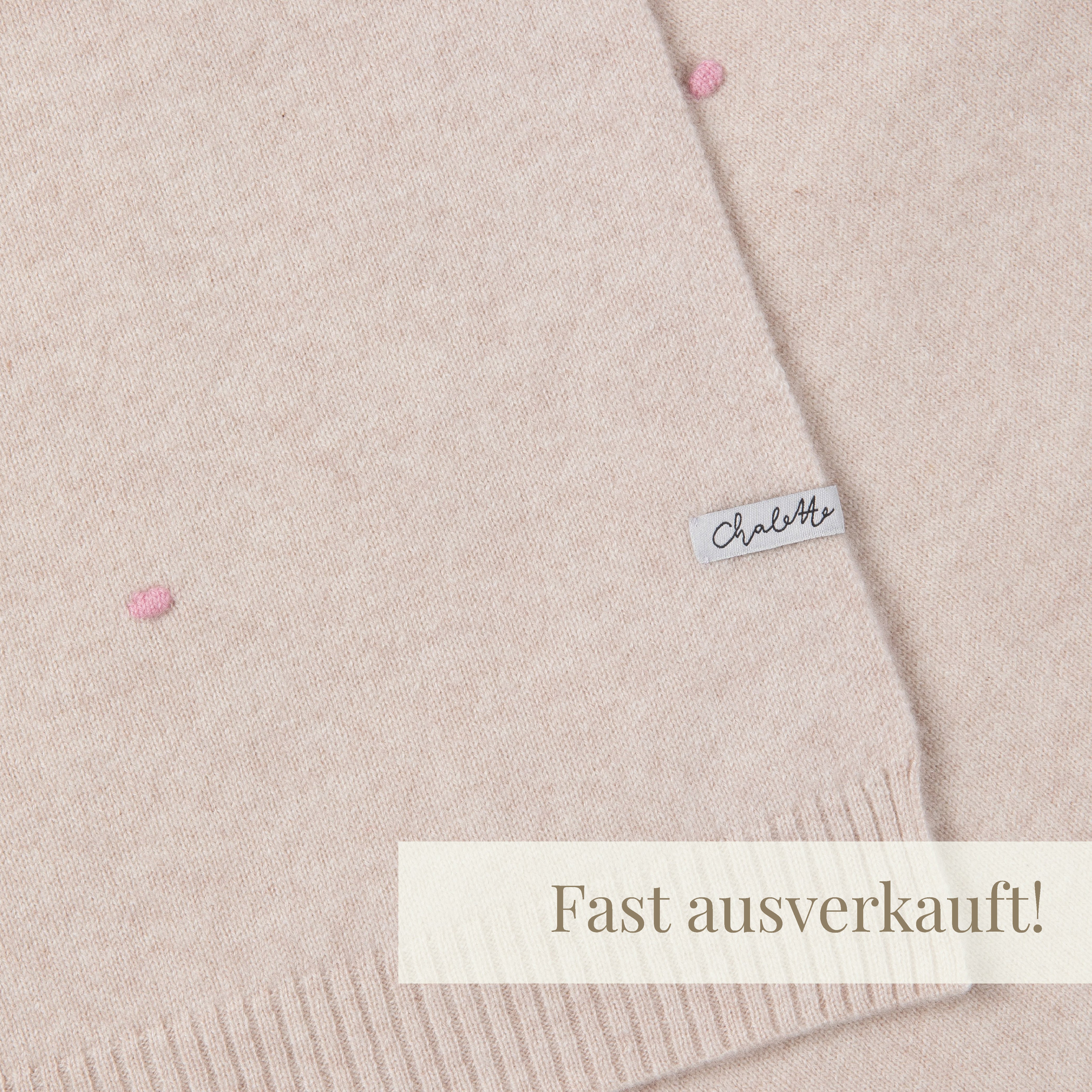 Baby blanket 'Lollipop' | 100% cashmere | beige / pink | 102 x 105 cm