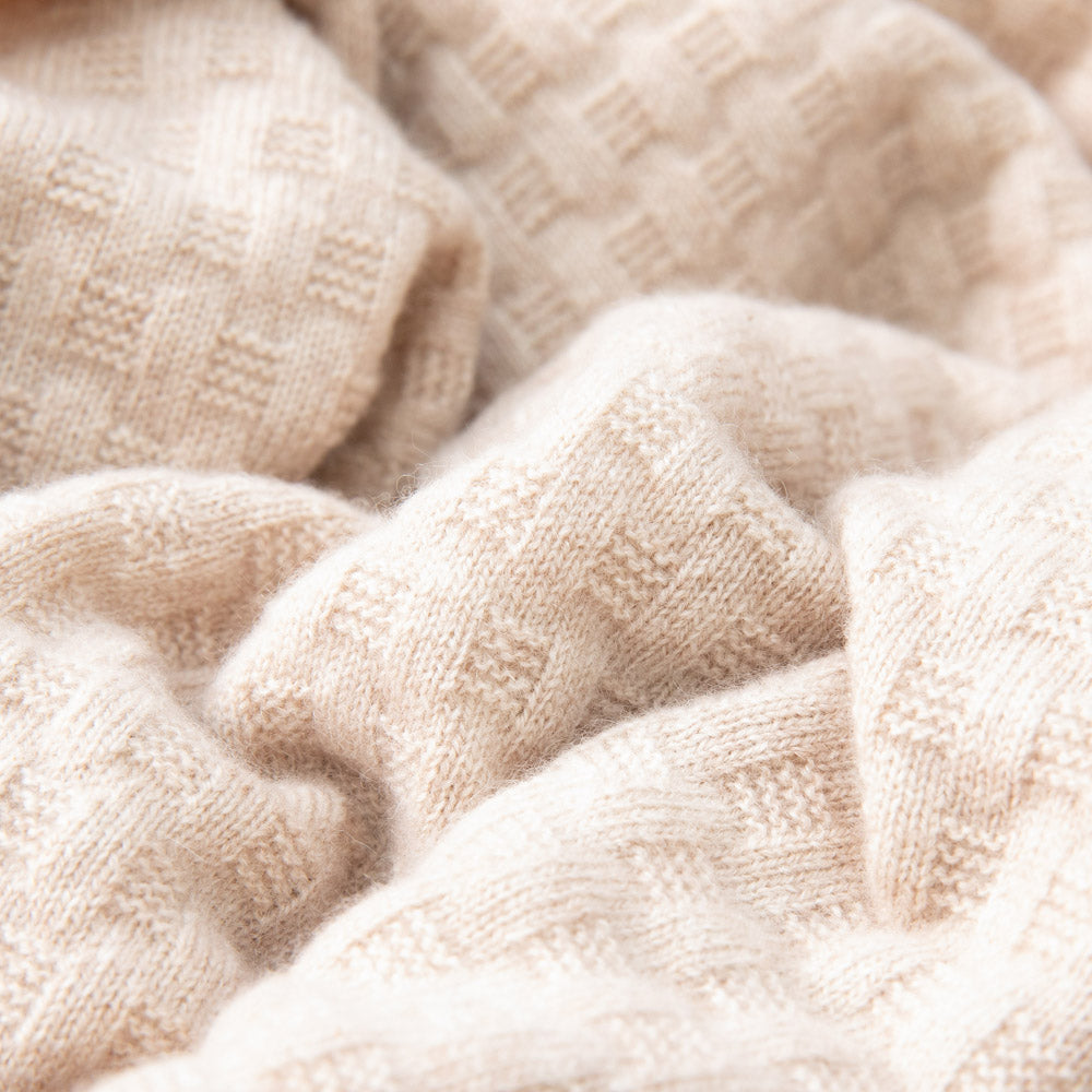 Baby Blanket 'Dünensand' | 100% Cashmere | Mottled Beige | 102 x 105 cm