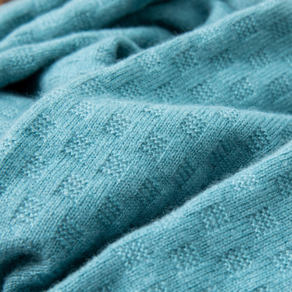 Baby blanket 'Waldsee' | 100% cashmere | petrol | 102 x 105 cm