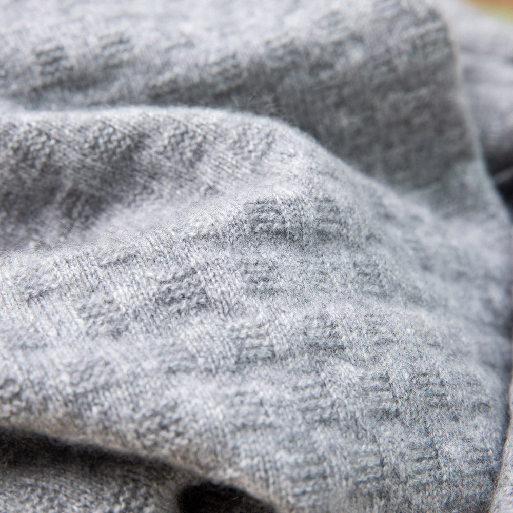 Baby blanket 'Steinwiese' | 100% cashmere | mottled grey | 102 x 105 cm
