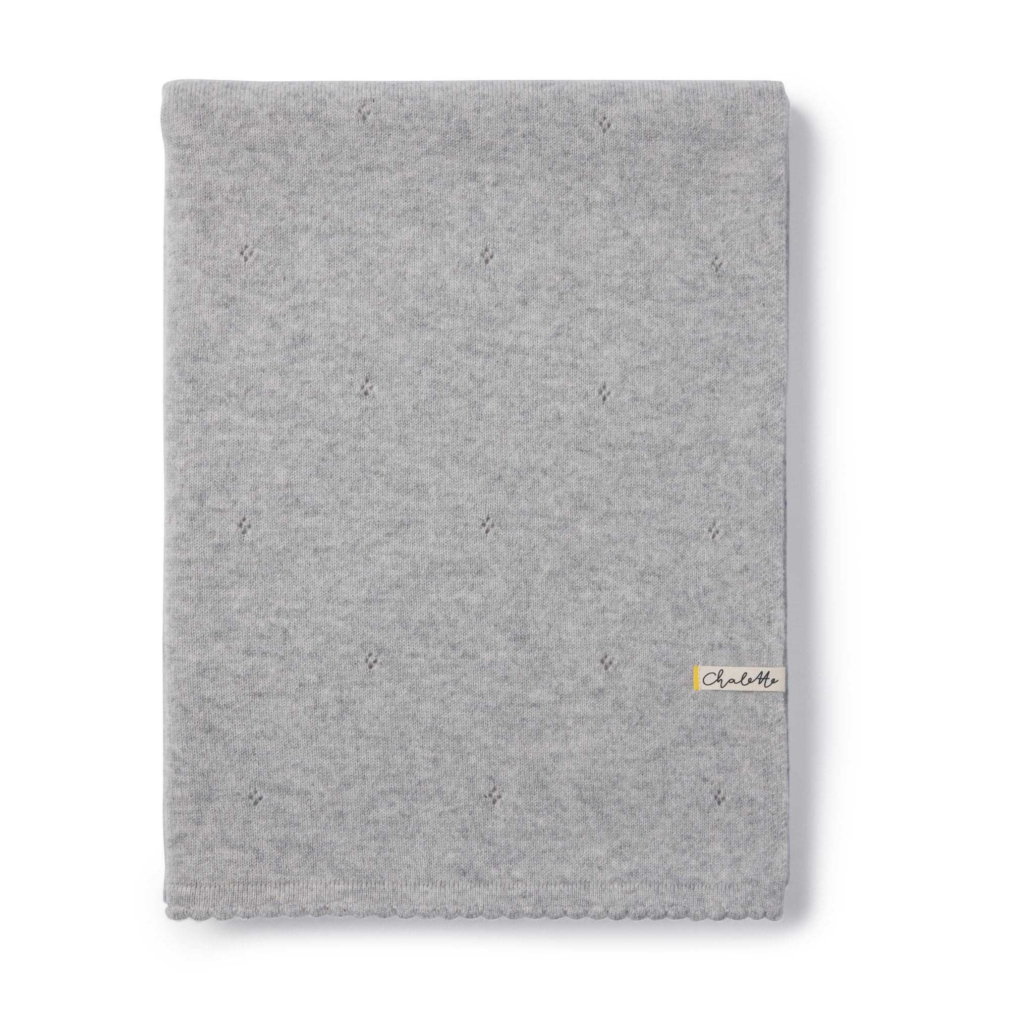 Babydecke 'Mondschimmer' | 100% Kaschmir | hellgrau | 105 x 105 cm