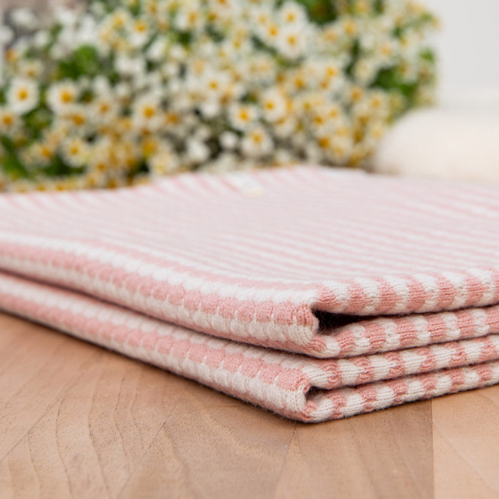 Superweiche Babydecke 'Malve' | beige / altrosa | 102 x 105 cm