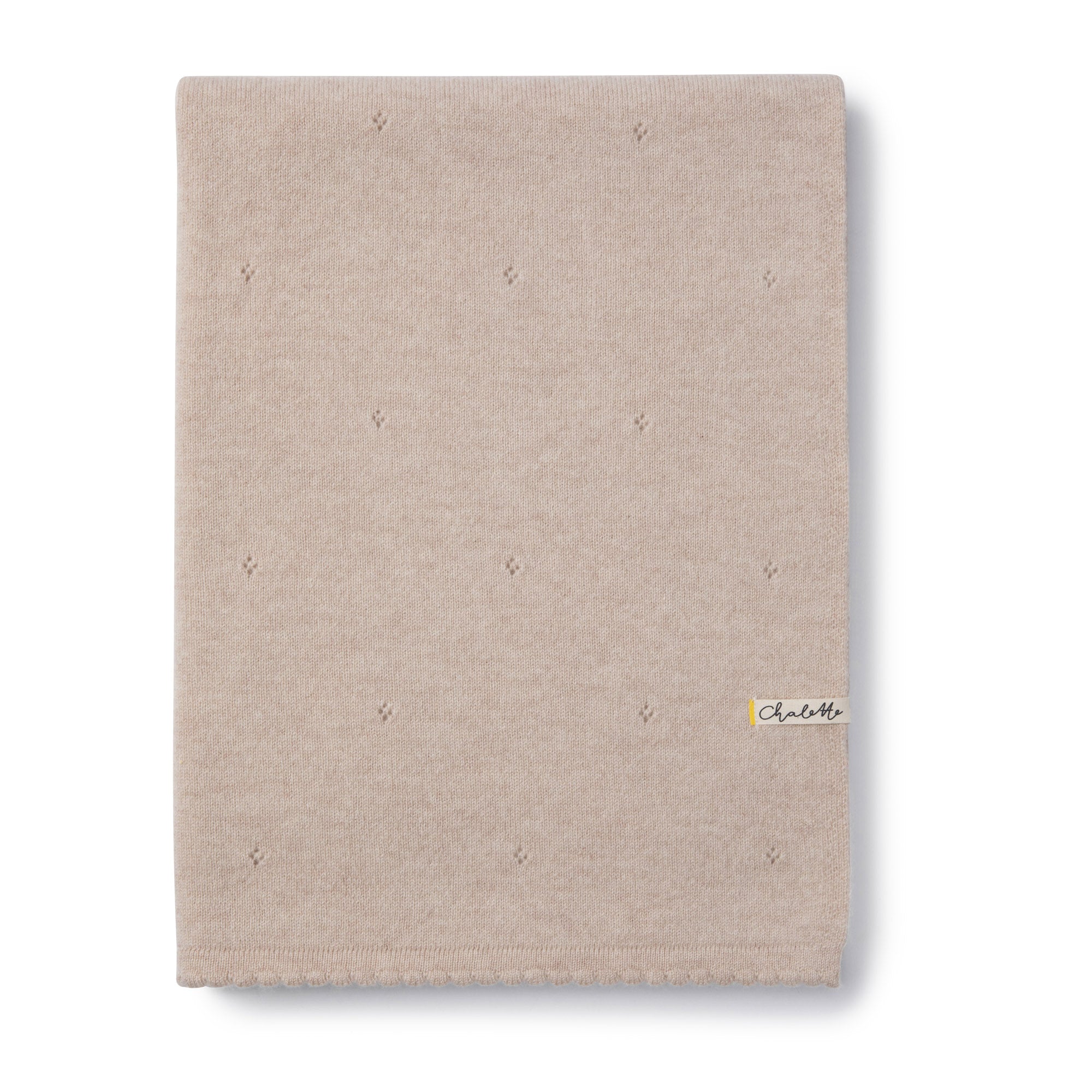 Babydecke 'Sternenlied' | 100% Kaschmir | hellbeige | 105 x 105 cm