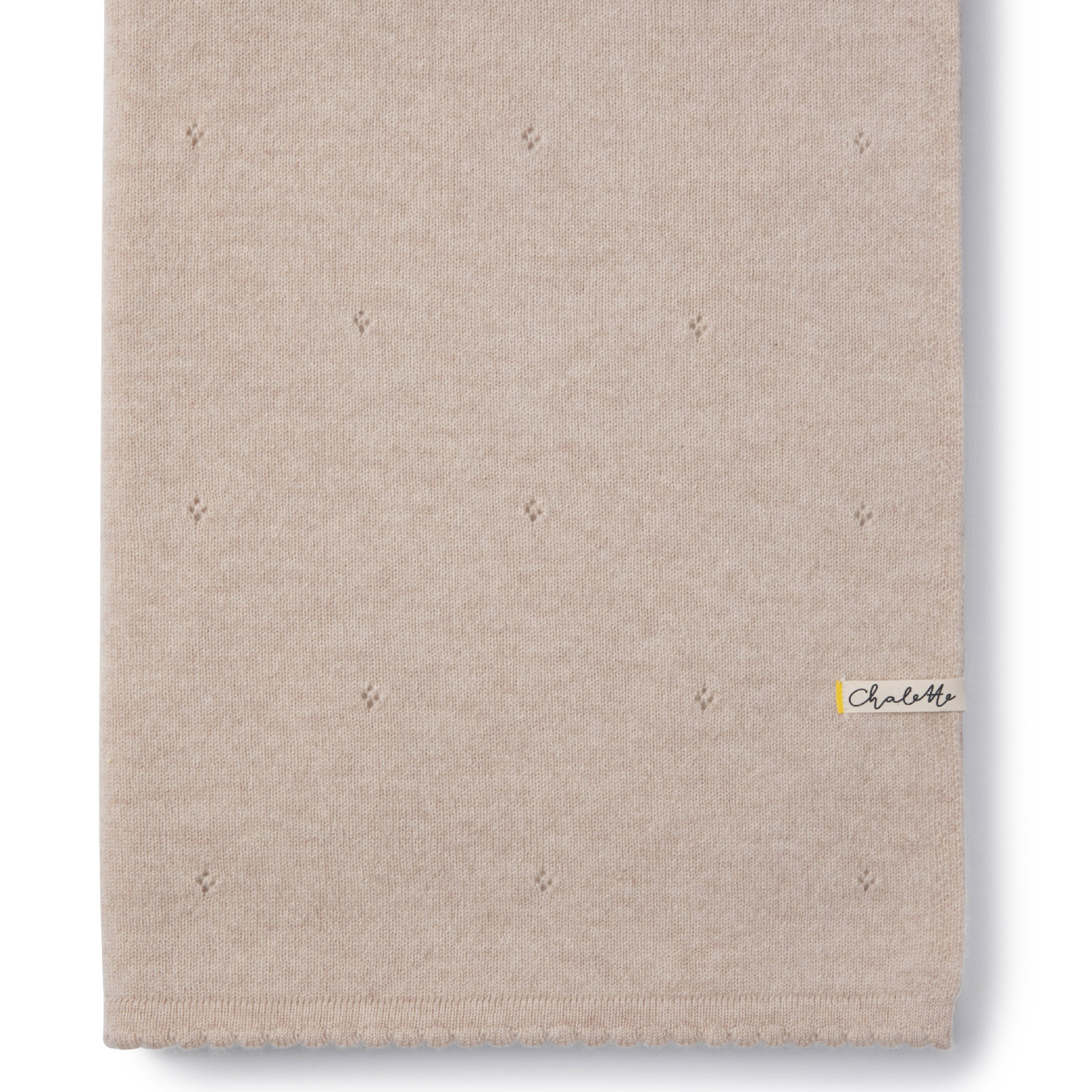 Babydecke 'Sternenlied' | 100% Kaschmir | hellbeige | 105 x 105 cm