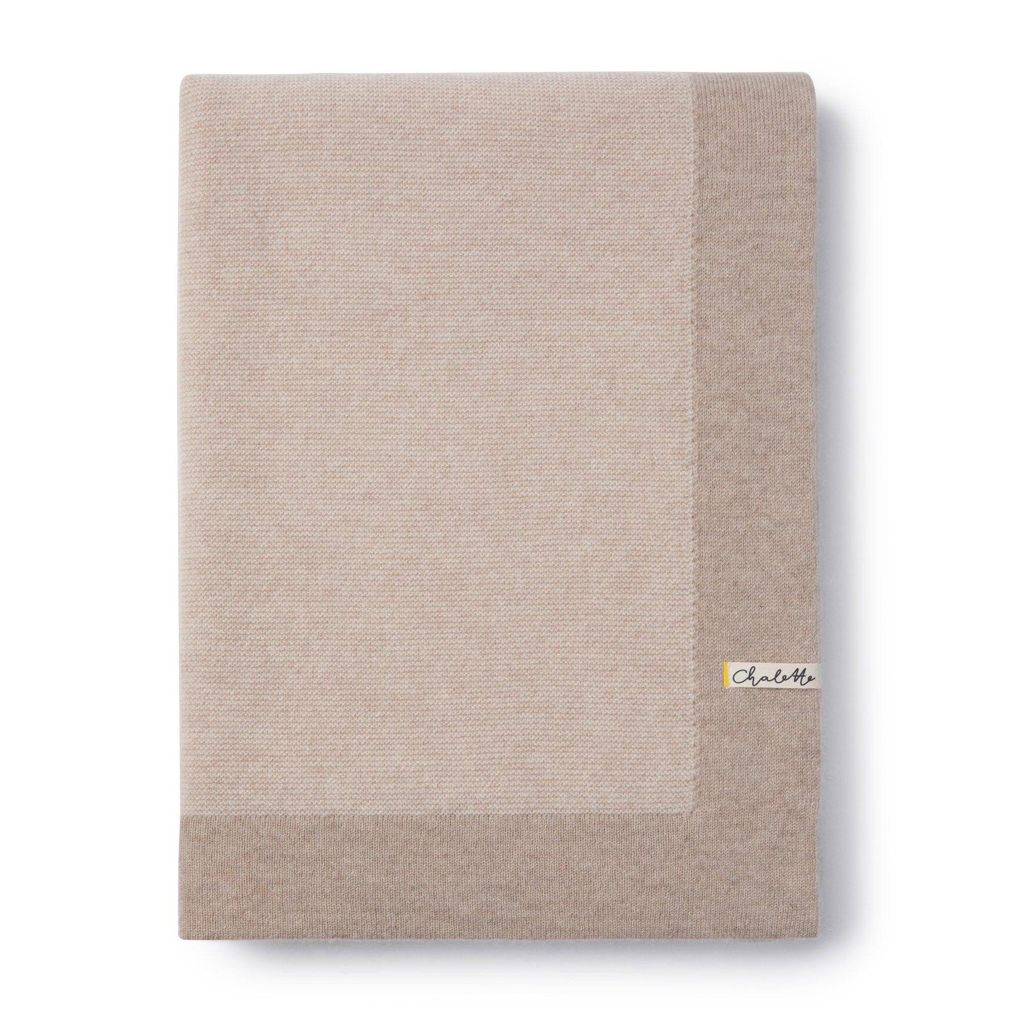 Babydecke 'Sandmuschel' | 100% Kaschmir | hellbeige / beige | 105 x 105 cm