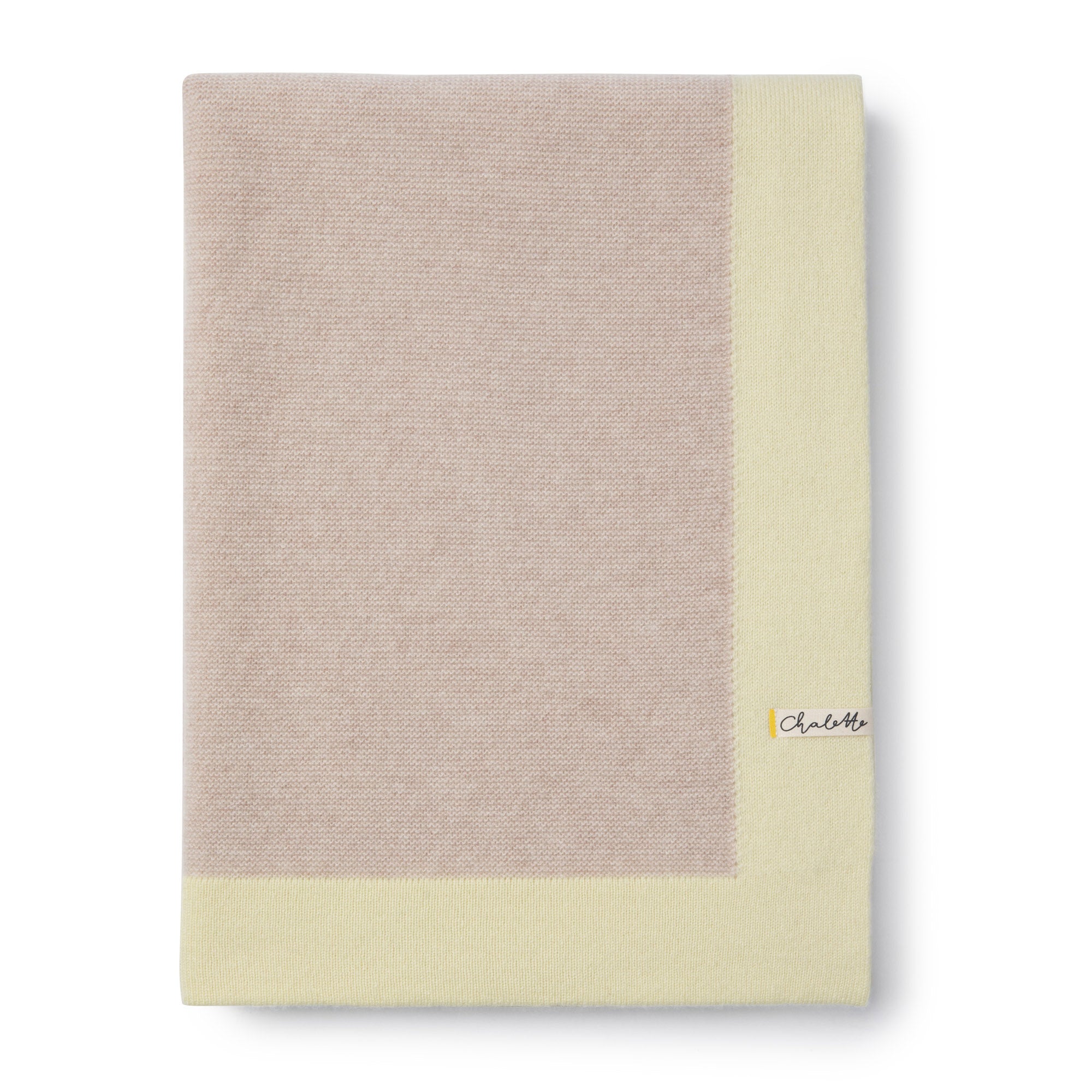 Babydecke 'Zitronenfalter' | 100% Kaschmir | hellbeige / buttergelb | 105 x 105 cm