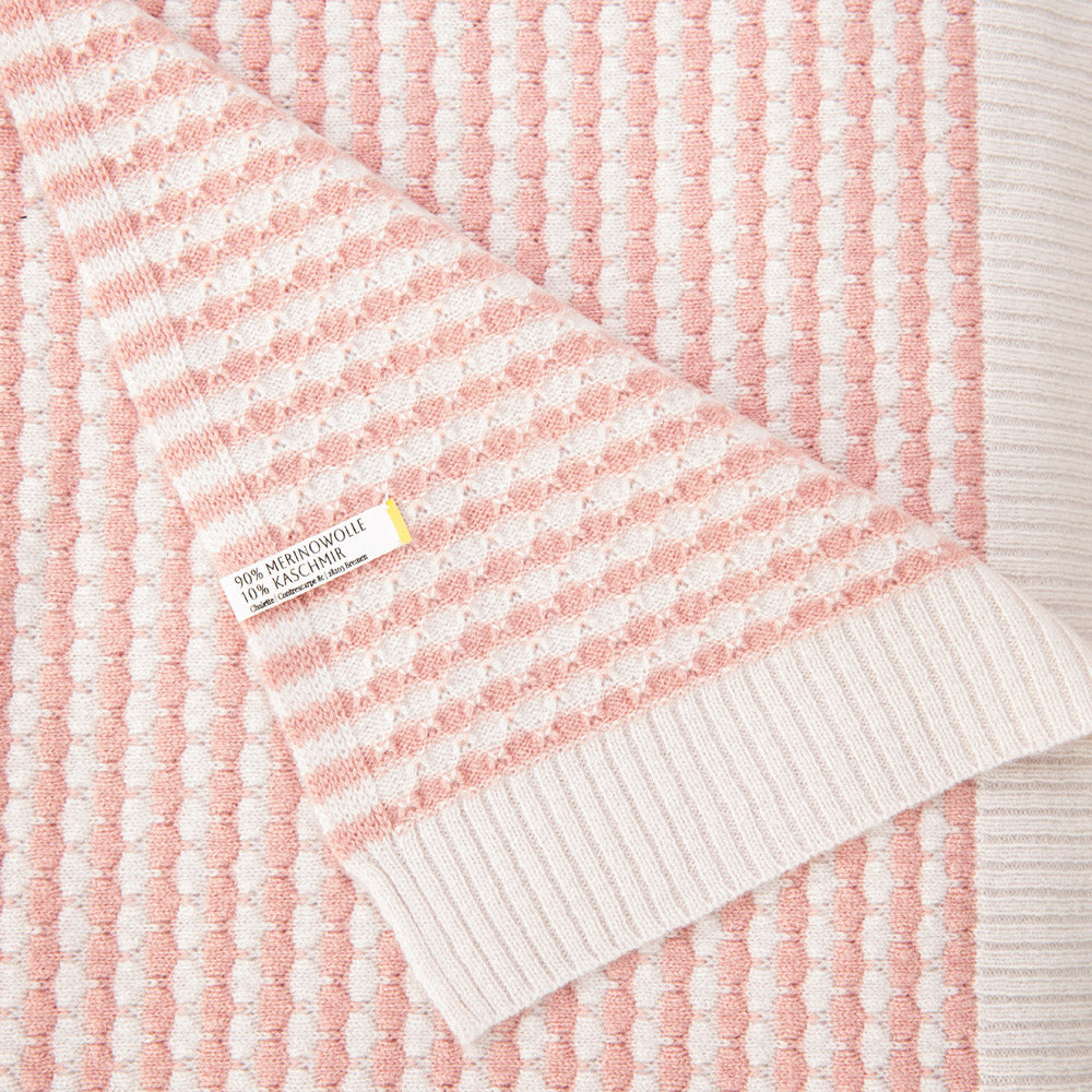 Superweiche Babydecke 'Malve' | beige / altrosa | 102 x 105 cm