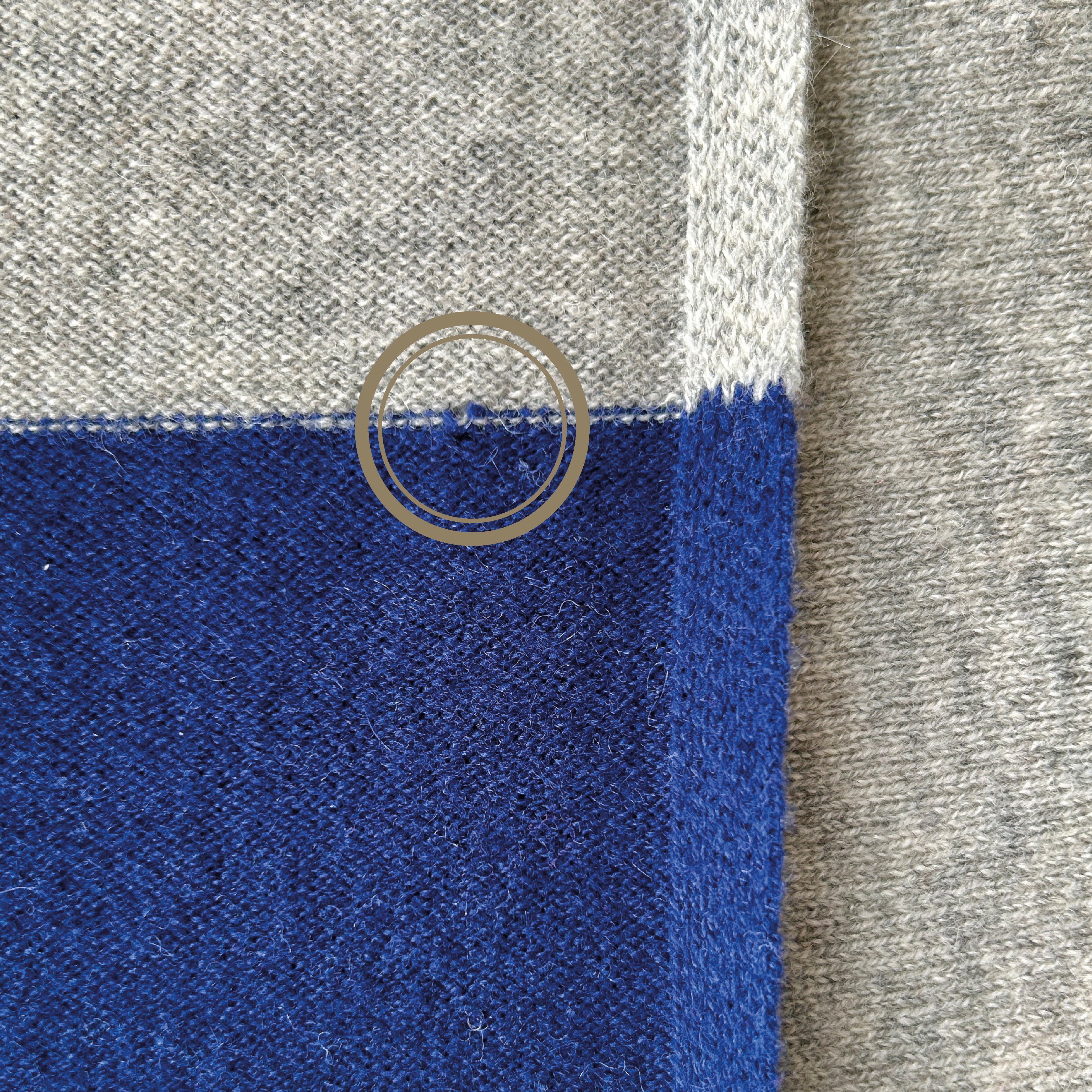 OUTLET | Baby Blanket 'Seemannsgarn' | Light Grey/Navy Blue | 102 x 105 cm "Maximilian"