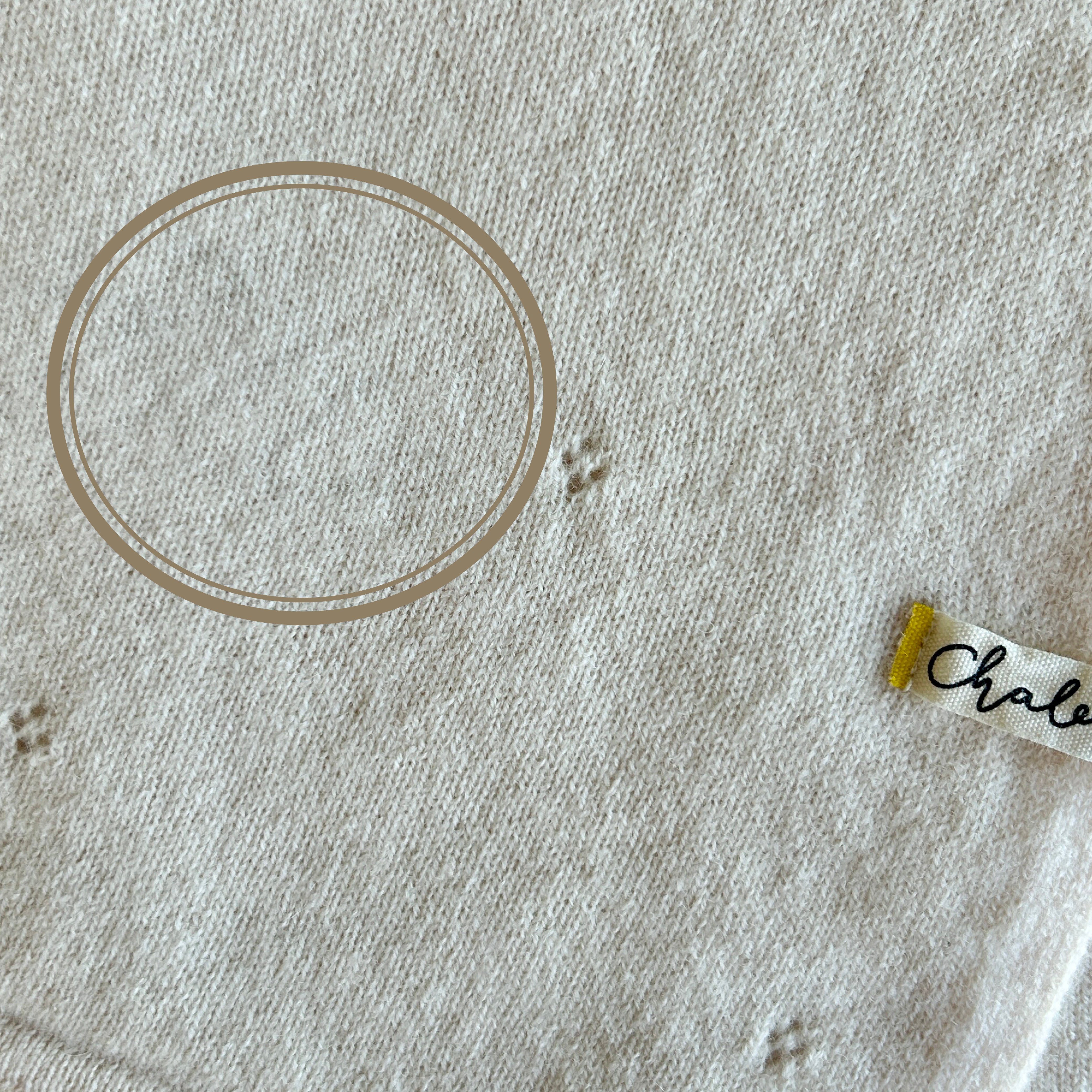 OUTLET | Babydecke 'Wiegenlied' | 100% Kaschmir | off-white | 105 x 105 cm | Verfärbung