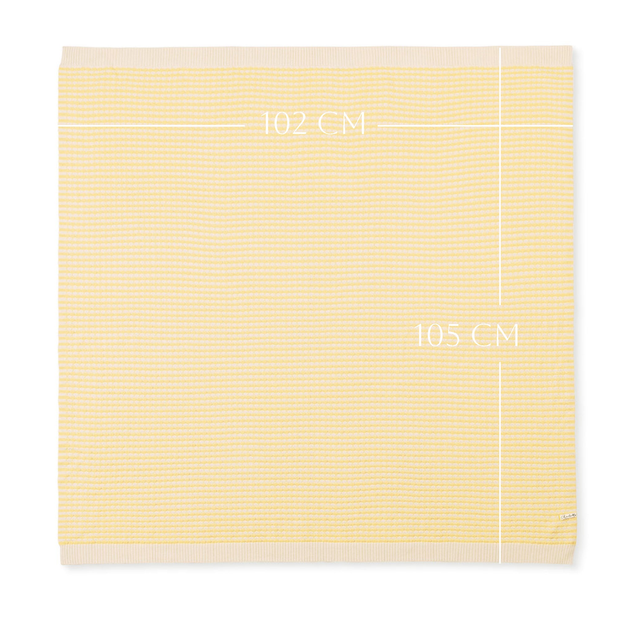 OUTLET | Superweiche Babydecke 'Sonnenblume' | beige/zitronengelb | 102 x 105 cm | kleines Loch