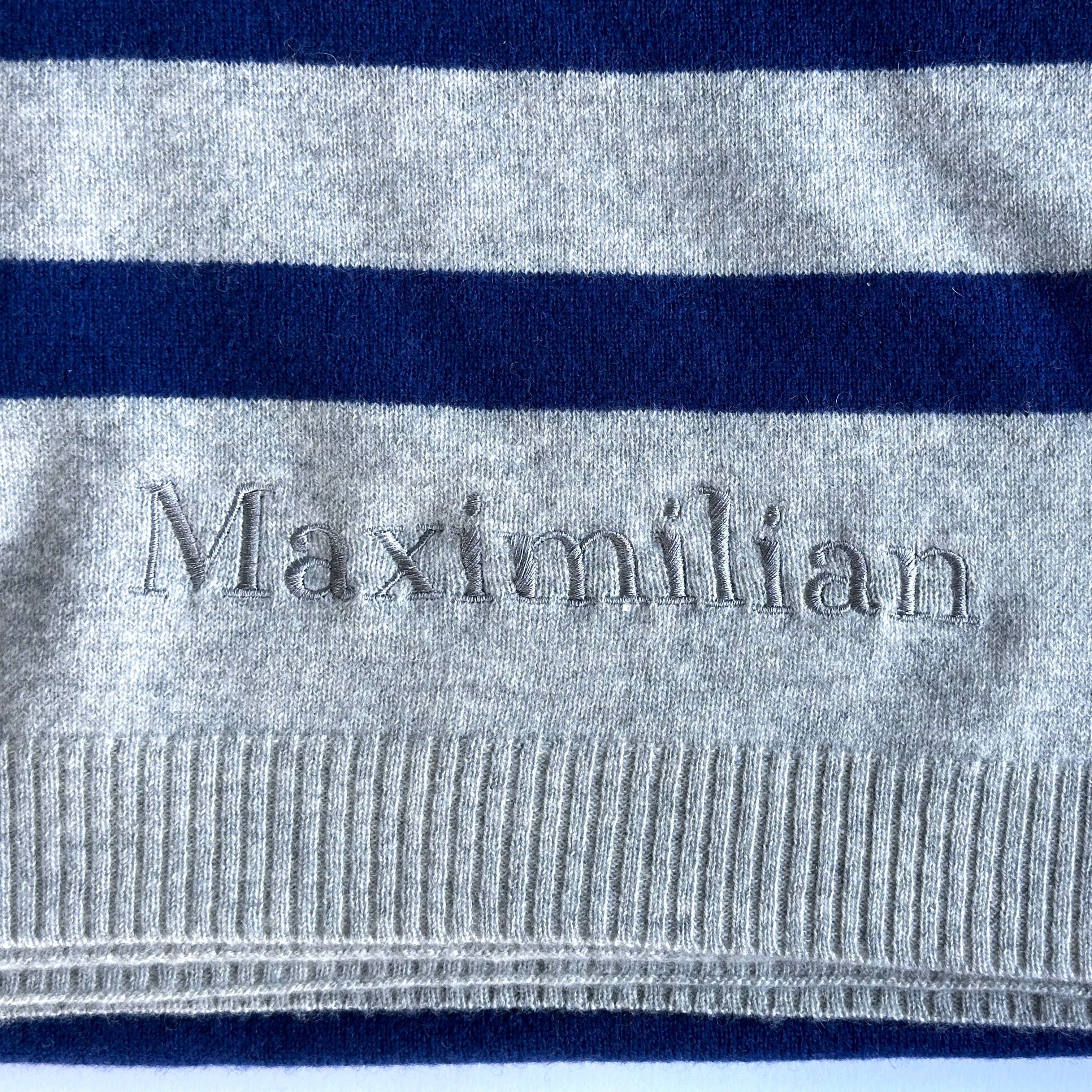 OUTLET | Babydecke 'Seemannsgarn' | hellgrau/ marine | 102 x 105 cm "Maximilian"