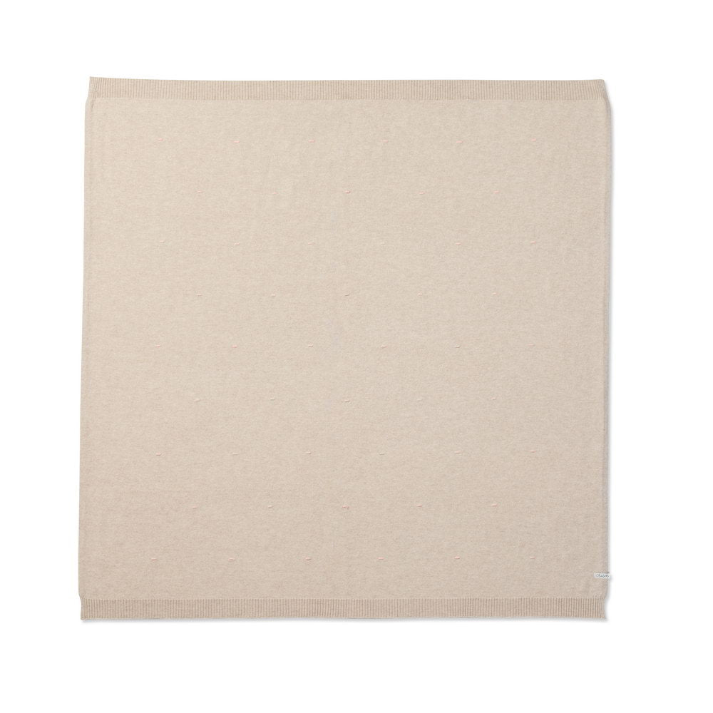 Babydecke 'Lollipop' | 100% Kaschmir | beige / rosa | 102 x 105 cm