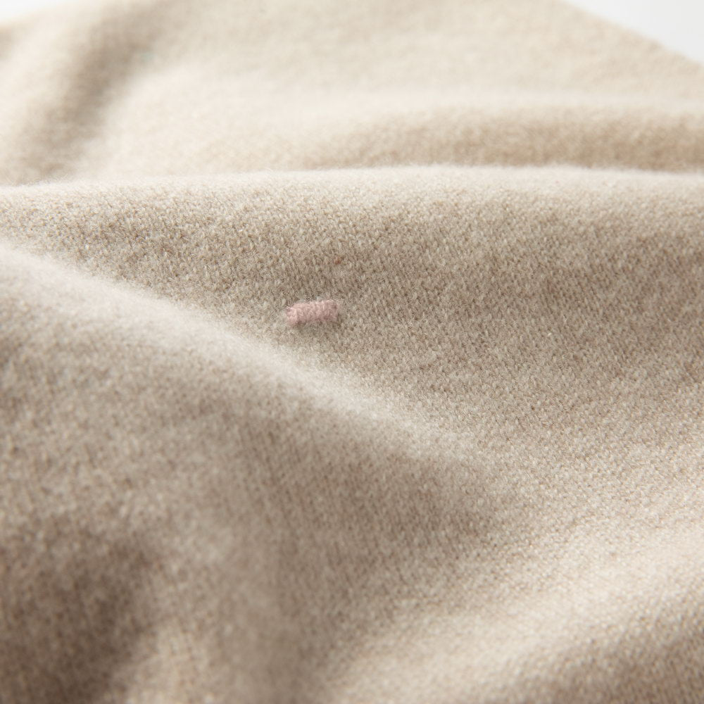 OUTLET | Babydecke 'Lollipop' | 100% Kaschmir | beige / rosa | 102 x 105 cm | Stickfehler
