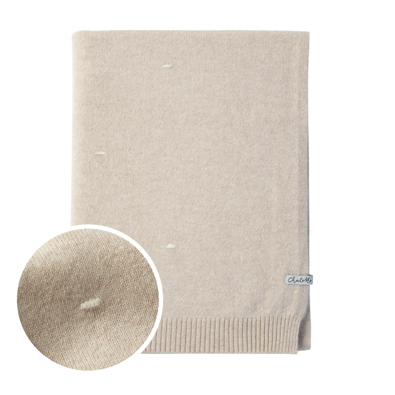 Kaschmirdecke 'Sternenstaub' beige / off-white