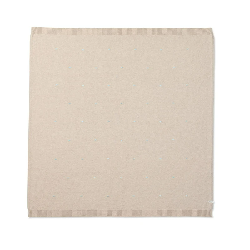 Babydecke 'Wolkensteiger' | 100% Kaschmir | beige / hellblau | 102 x 105 cm
