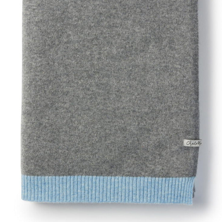 Cashmere blanket 'Himmelsstürmer' gray / light blue