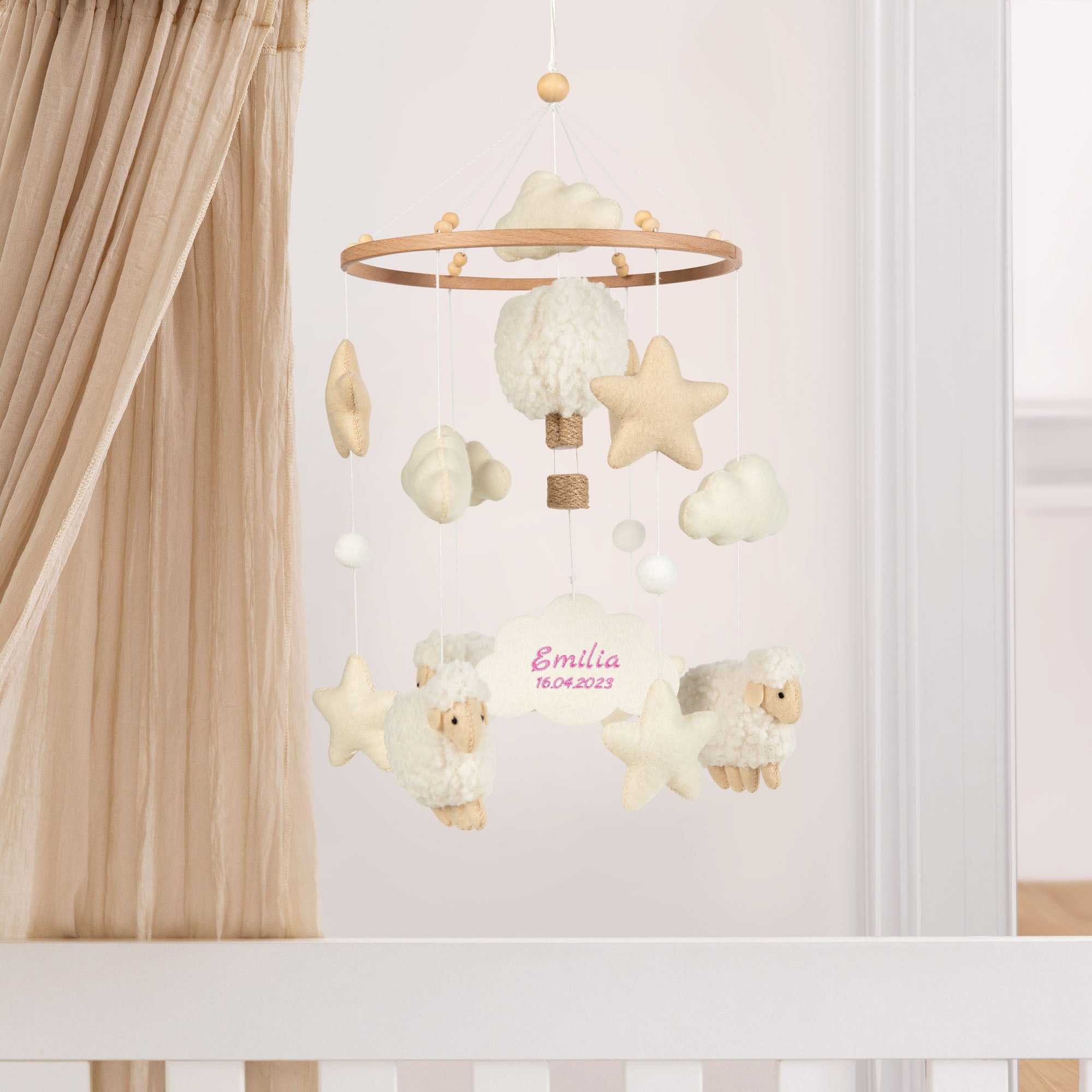 Baby Mobile Chalette x ohee manufaktur | 'Schäfchen'