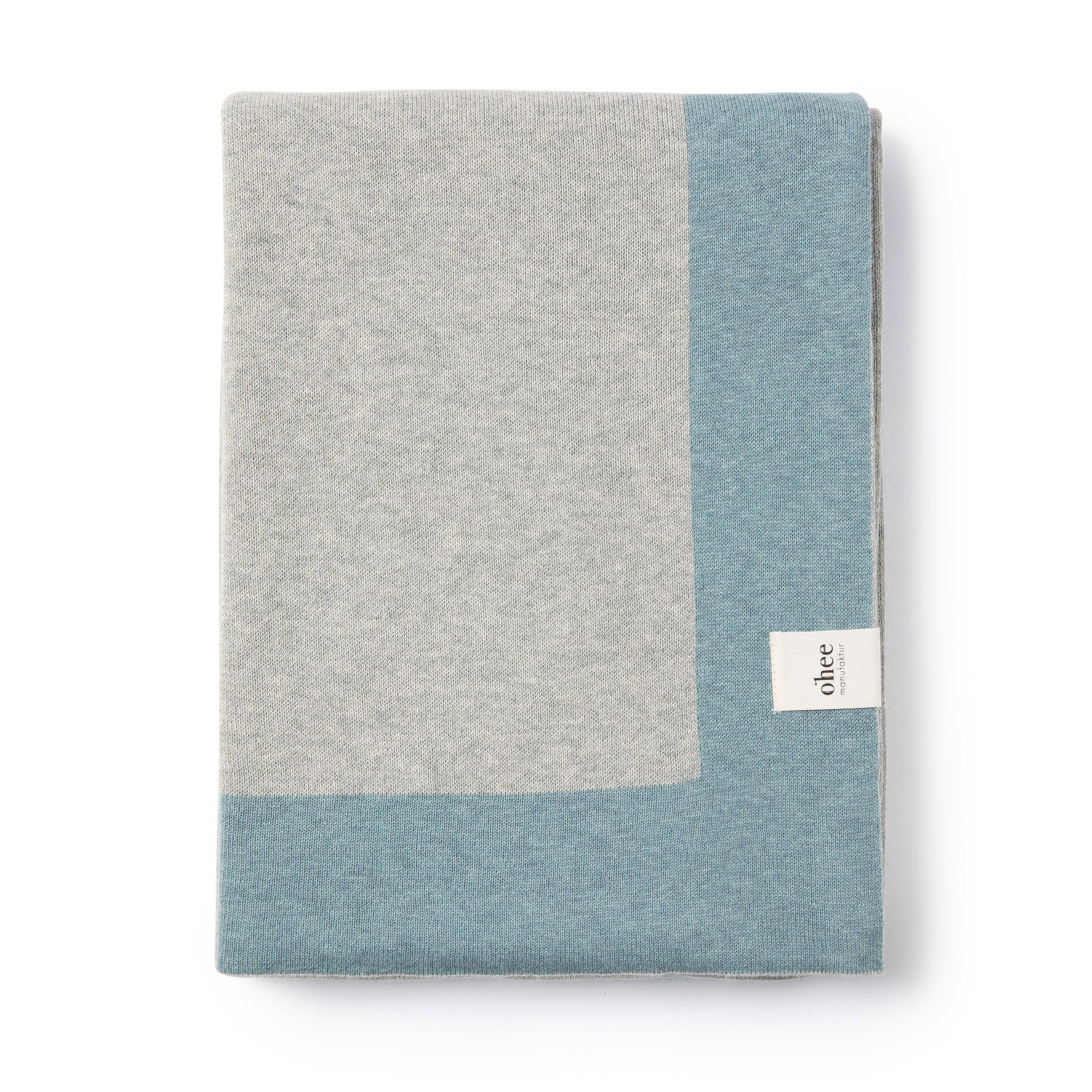 Babydecke Chalette x ohee manufaktur | 'Traumwolke' | 100% Baumwolle | hellgrau / hellblau | 104 x 104 cm