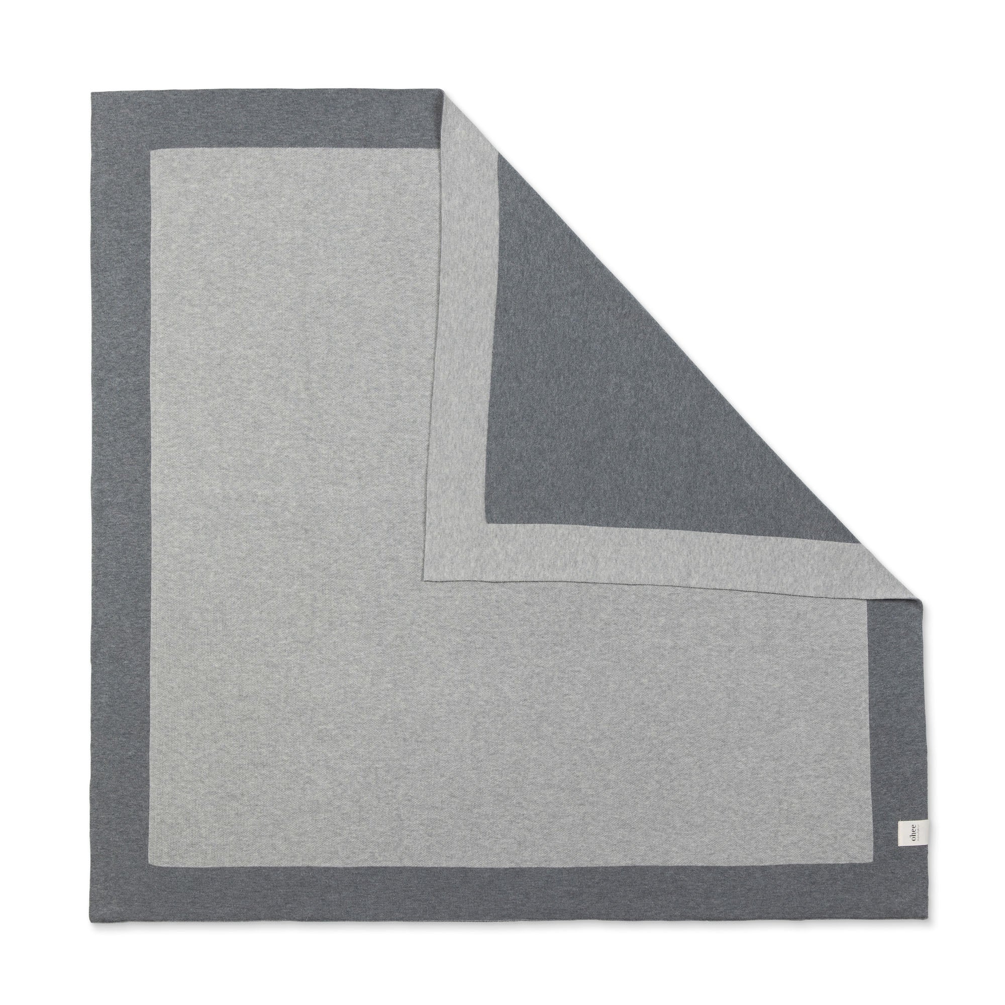 Babydecke Chalette x ohee manufaktur | 'Traumreise' | 100% Baumwolle | hellgrau / grau | 104 x 104 cm