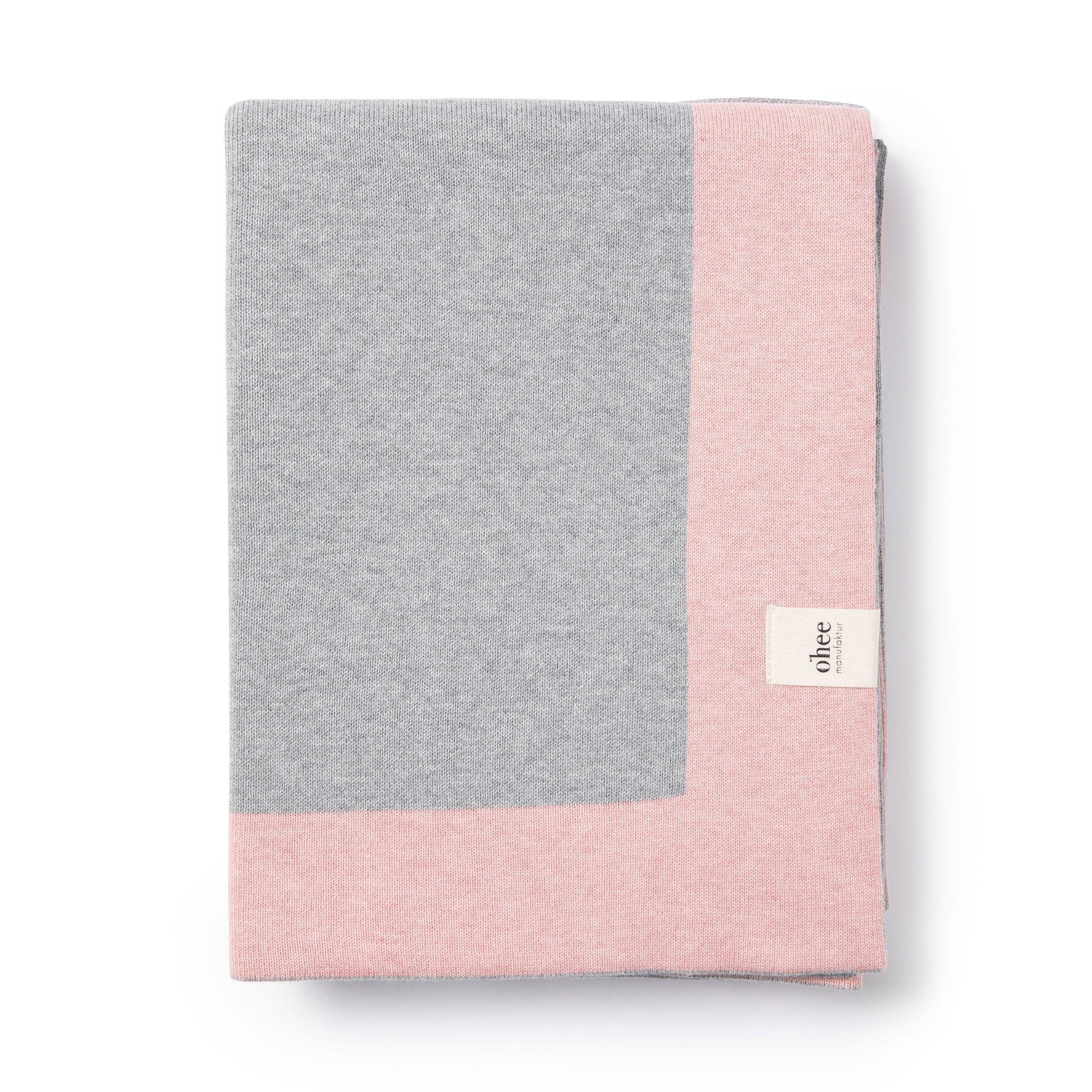 Babydecke Chalette x ohee manufaktur | 'Traumzauber' | 100% Baumwolle | hellgrau / rosa | 104 x 104 cm