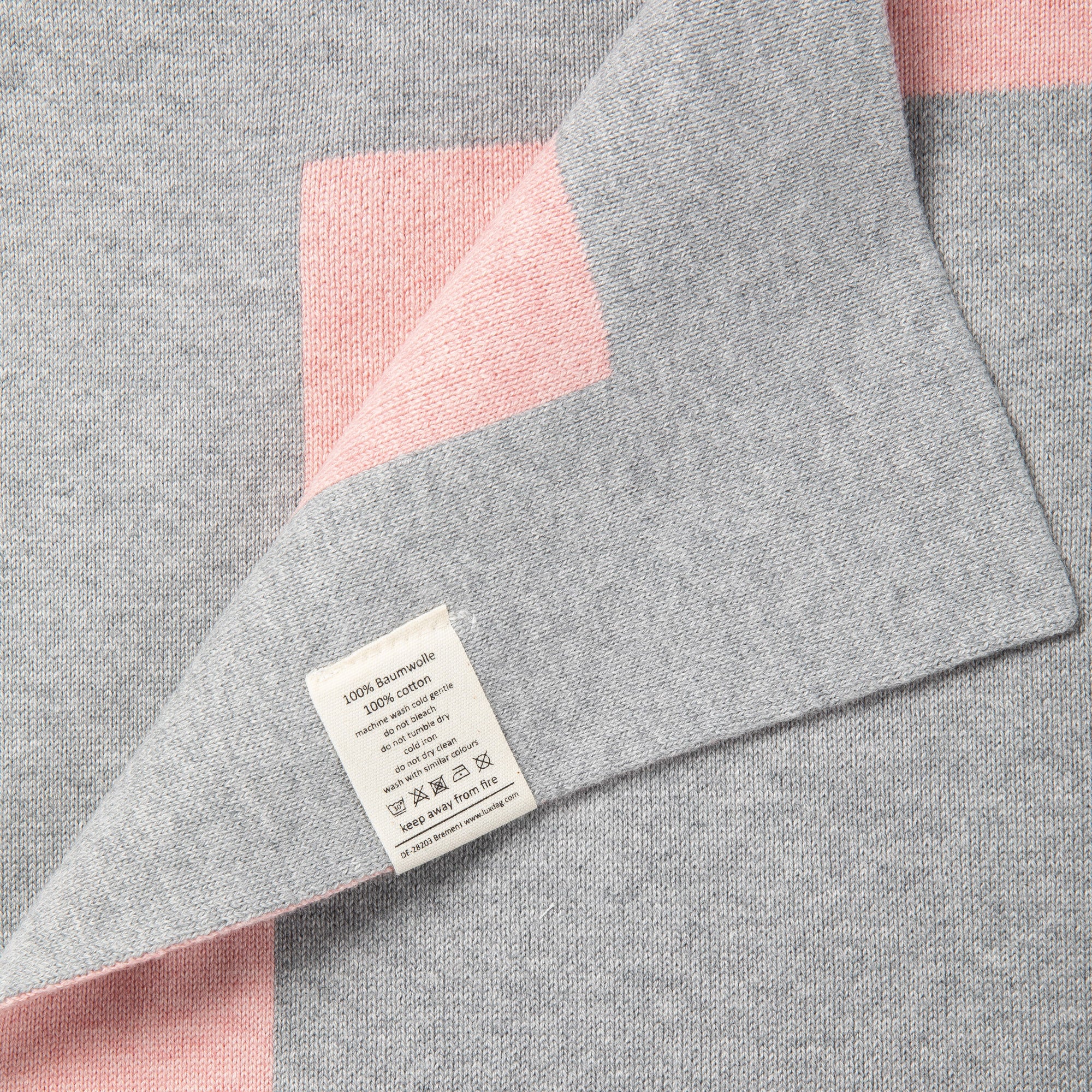Babydecke Chalette x ohee manufaktur | 'Traumzauber' | 100% Baumwolle | hellgrau / rosa | 104 x 104 cm