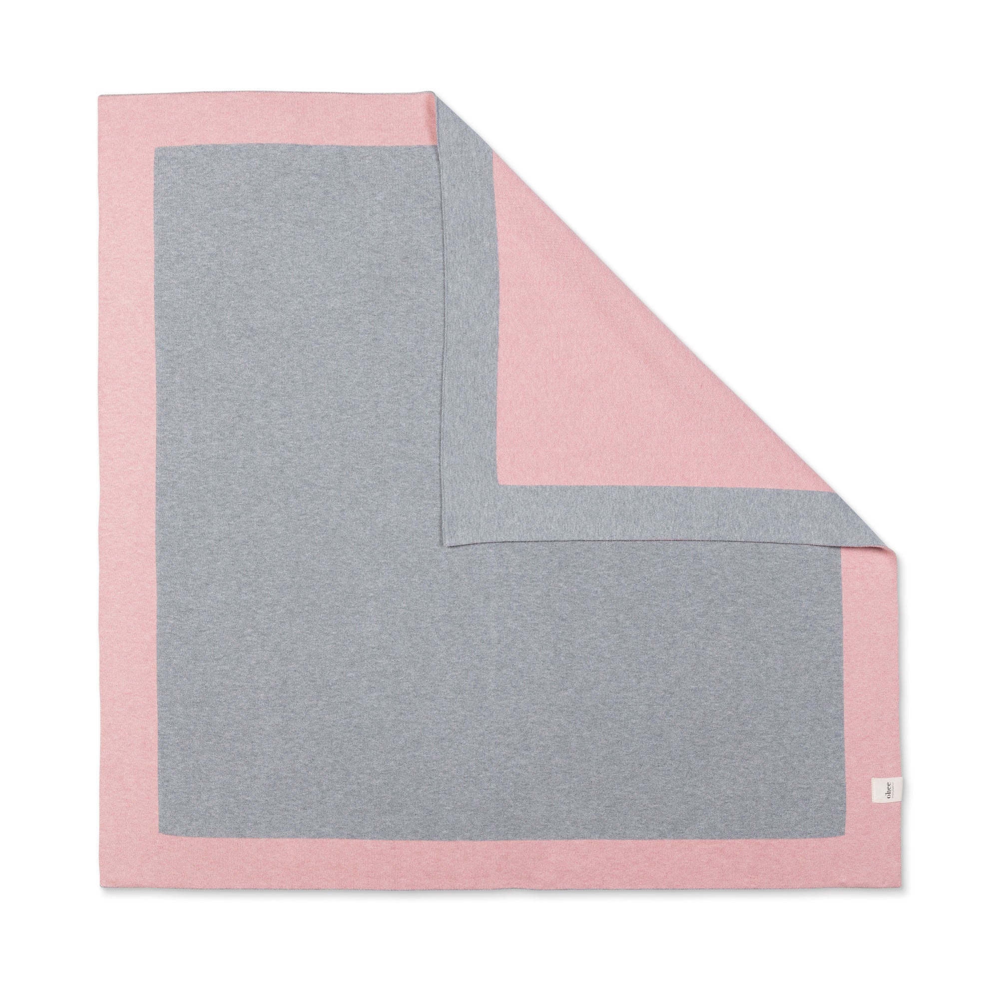 Babydecke Chalette x ohee manufaktur | 'Traumzauber' | 100% Baumwolle | hellgrau / rosa | 104 x 104 cm