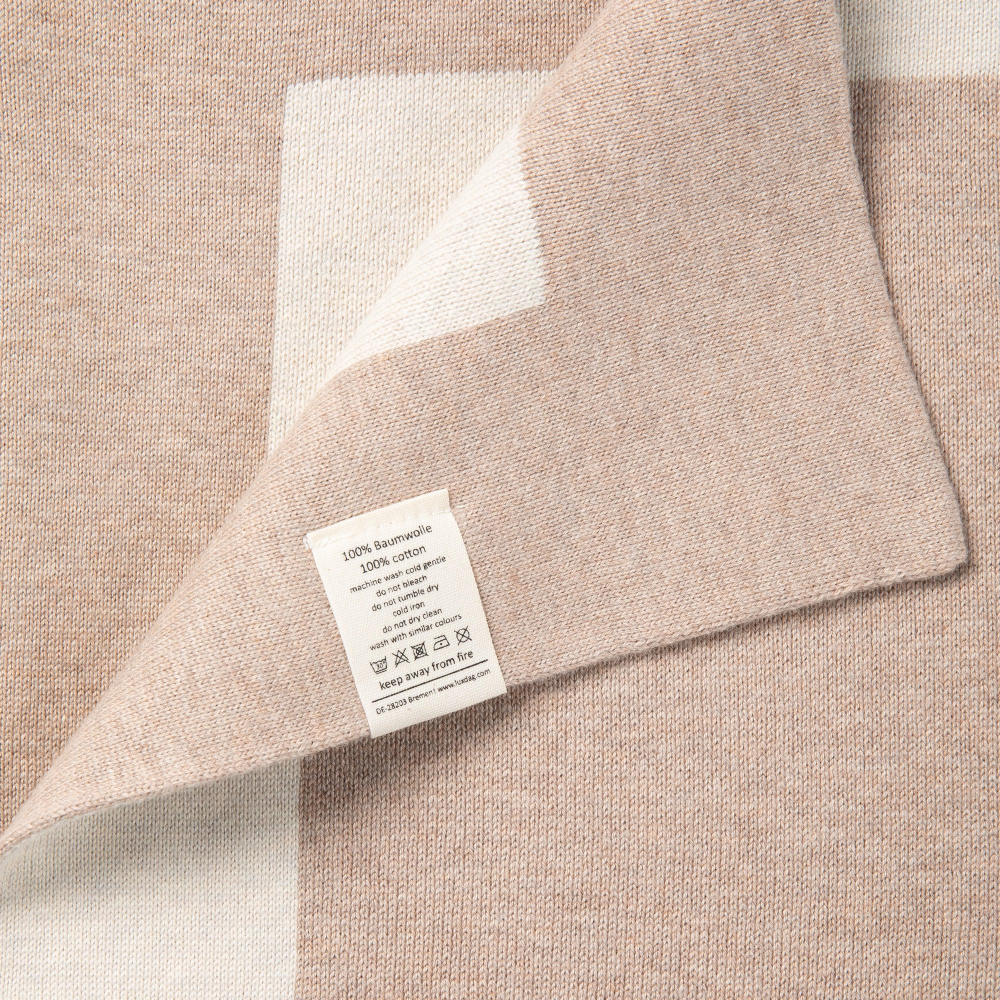Babydecke Chalette x ohee manufaktur | 'Traumlicht' | 100% Baumwolle | beige / cremeweiß | 104 x 104 cm