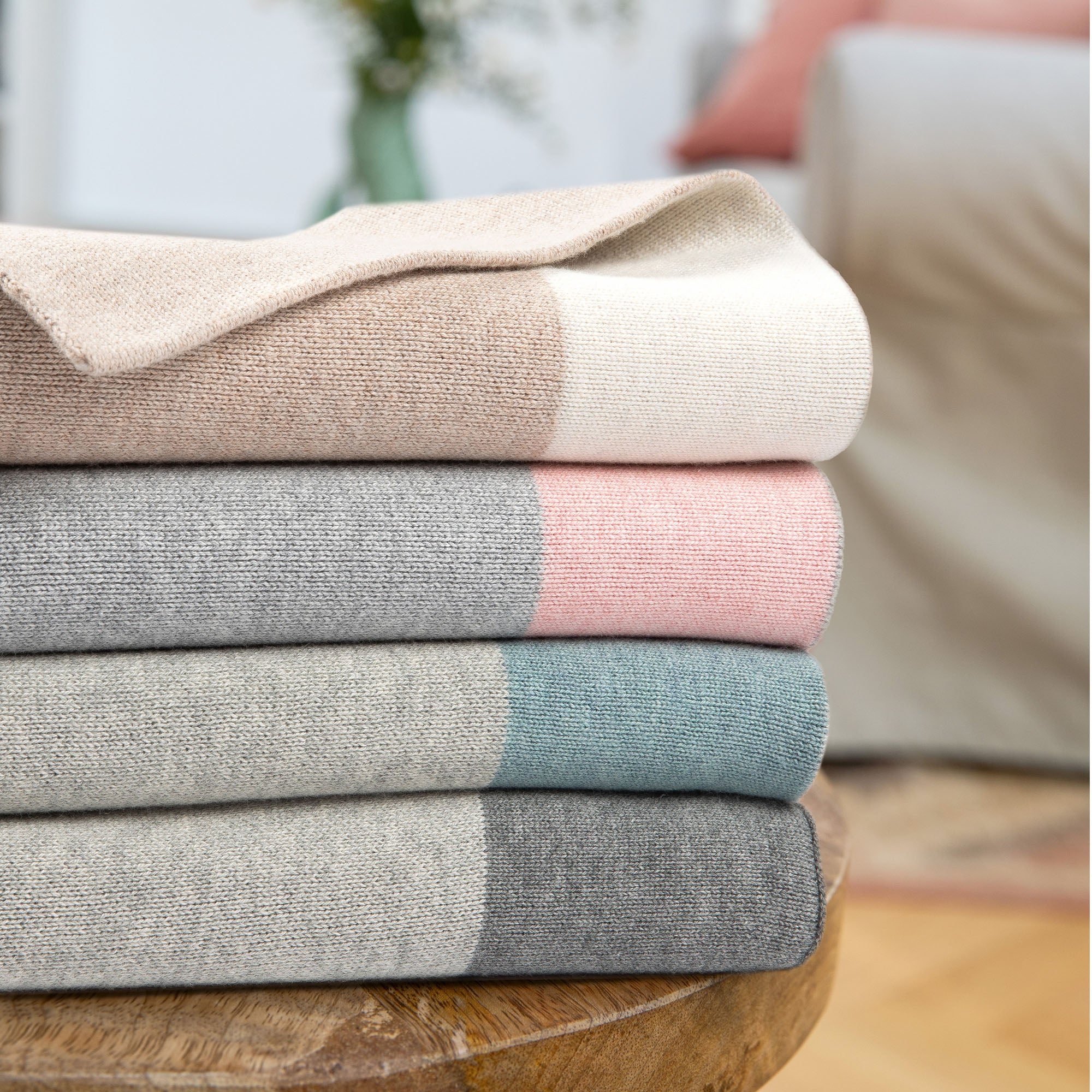Babydecke Chalette x ohee manufaktur | 'Traumlicht' | 100% Baumwolle | beige / cremeweiß | 104 x 104 cm