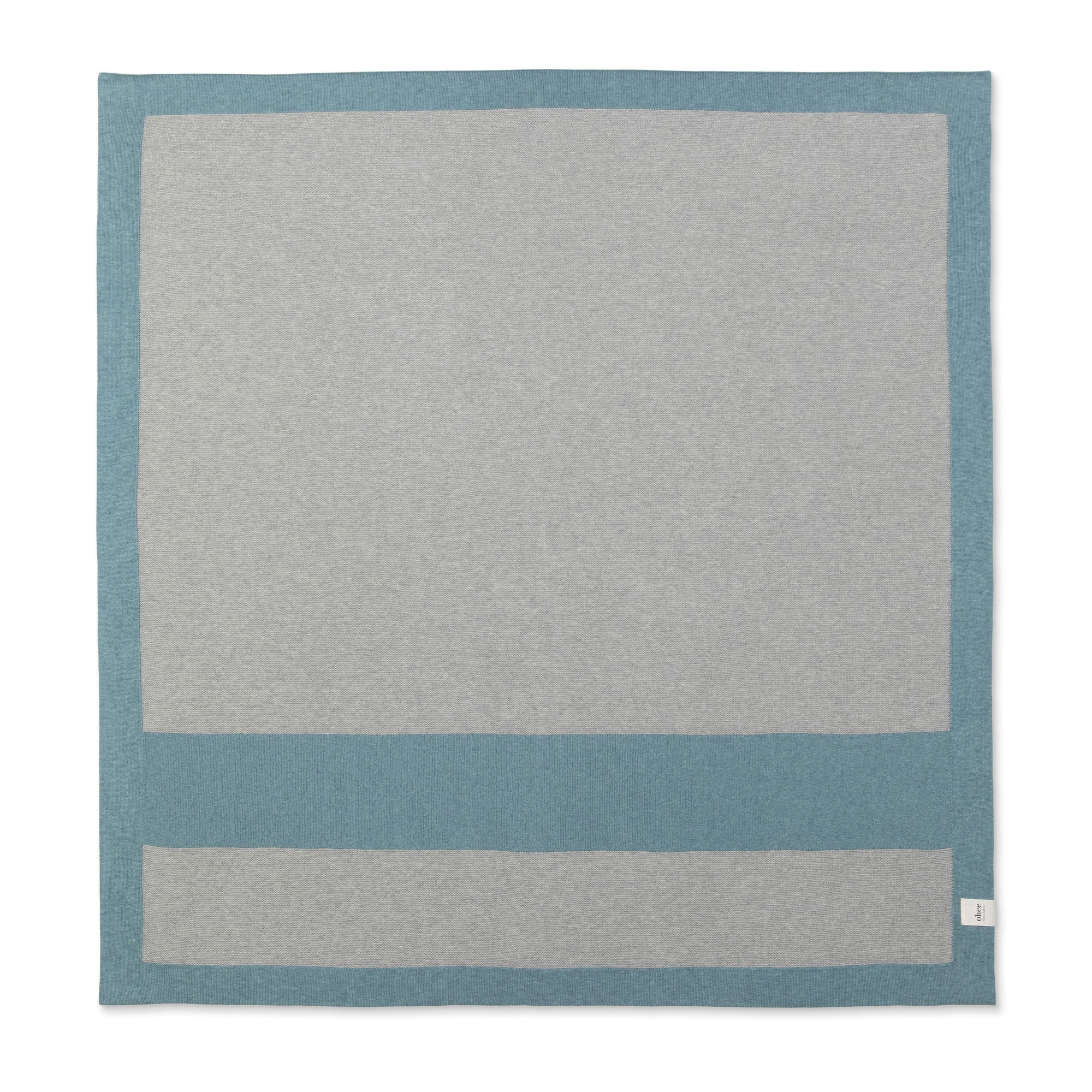 Babydecke Chalette x ohee manufaktur | 'Seebrise' | 100% Baumwolle | hellgrau / hellblau | 104 x 104 cm