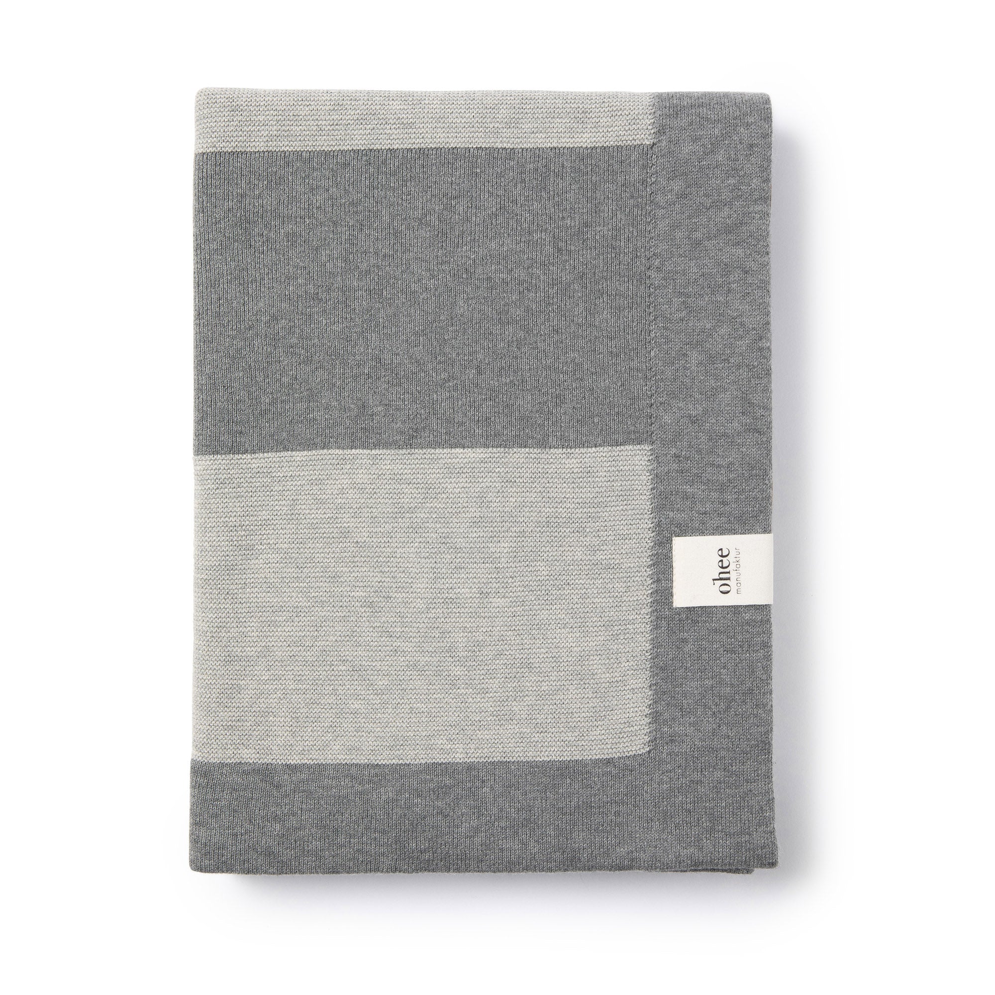 Babydecke Chalette x ohee manufaktur | 'Sternenwind' | 100% Baumwolle | hellgrau / grau | 104 x 104 cm
