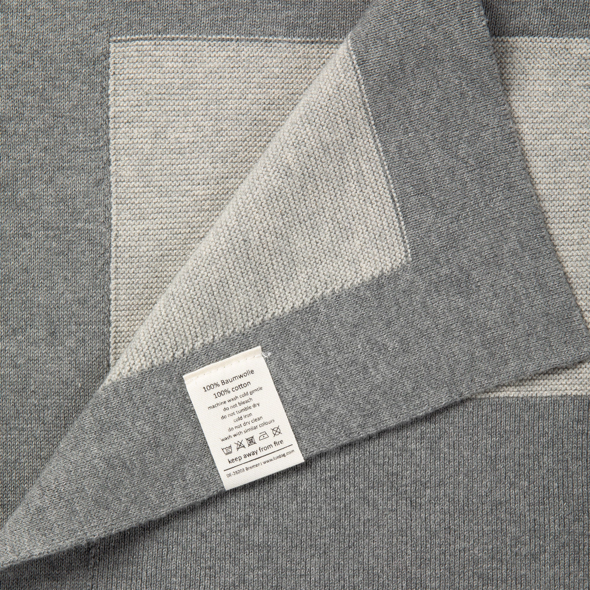 Babydecke Chalette x ohee manufaktur | 'Sternenwind' | 100% Baumwolle | hellgrau / grau | 104 x 104 cm
