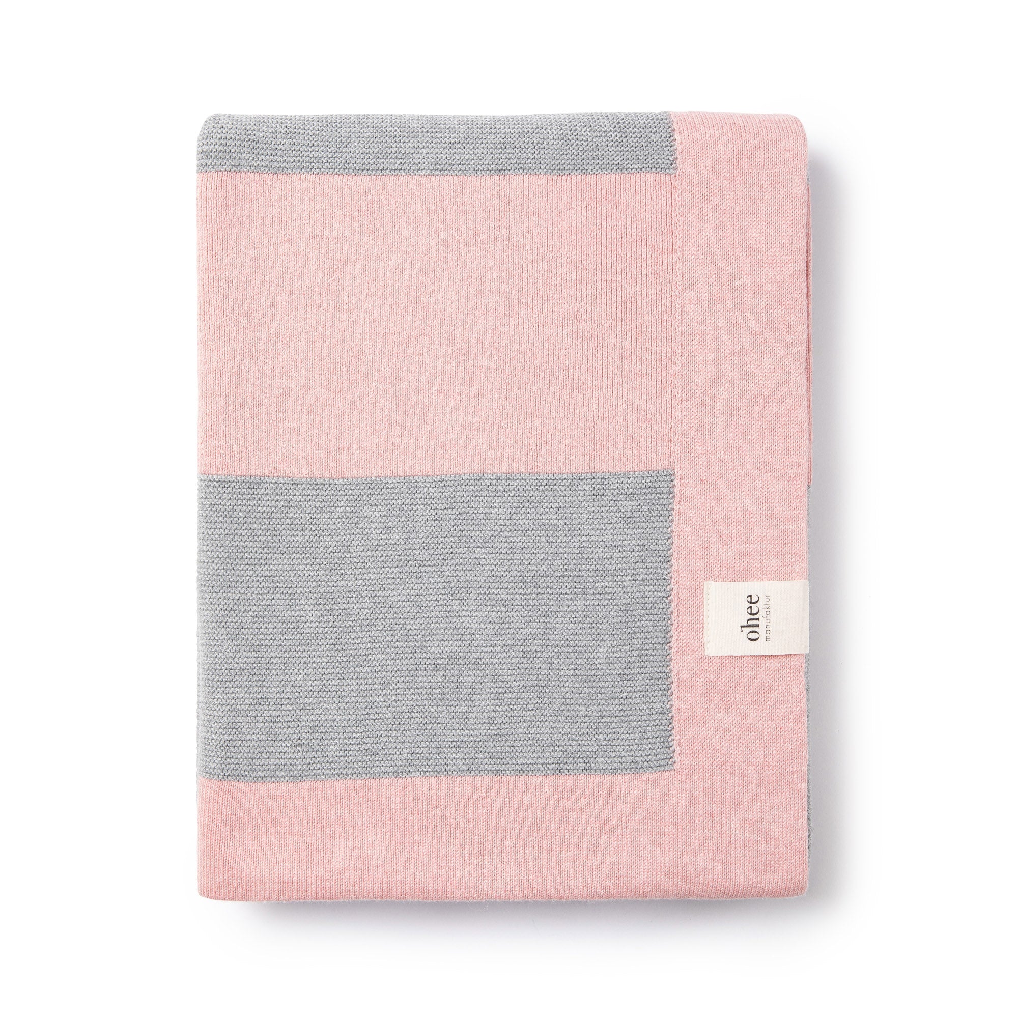 Babydecke Chalette x ohee manufaktur | 'Windrose' | 100% Baumwolle | hellgrau / rosa | 104 x 104 cm