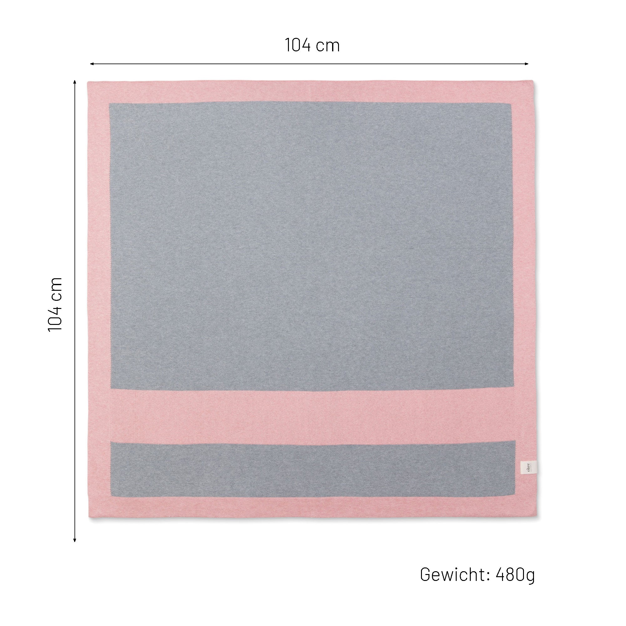 Babydecke Chalette x ohee manufaktur | 'Windrose' | 100% Baumwolle | hellgrau / rosa | 104 x 104 cm
