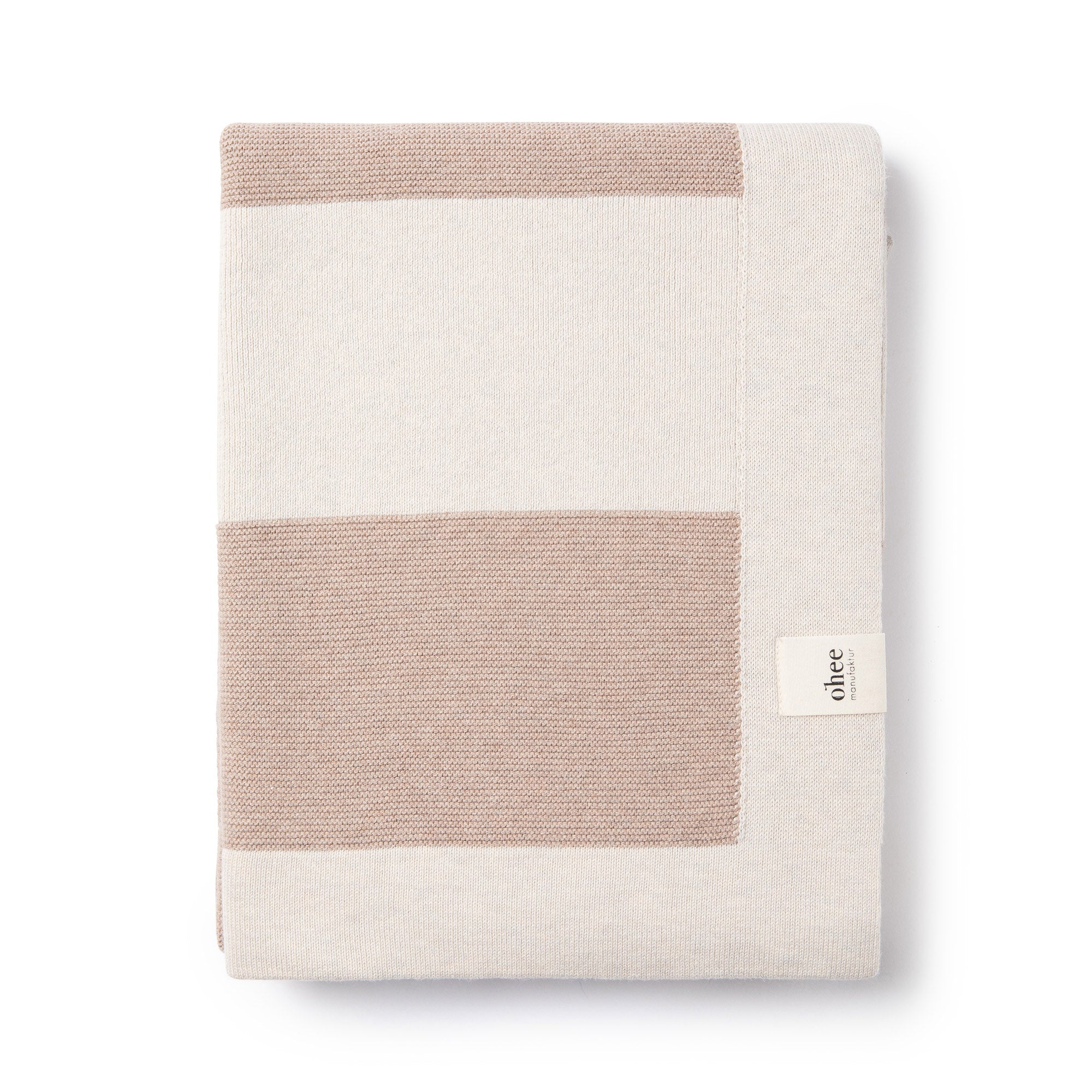 Babydecke Chalette x ohee manufaktur | 'Windspiel' | 100% Baumwolle | beige / cremeweiß | 104 x 104 cm