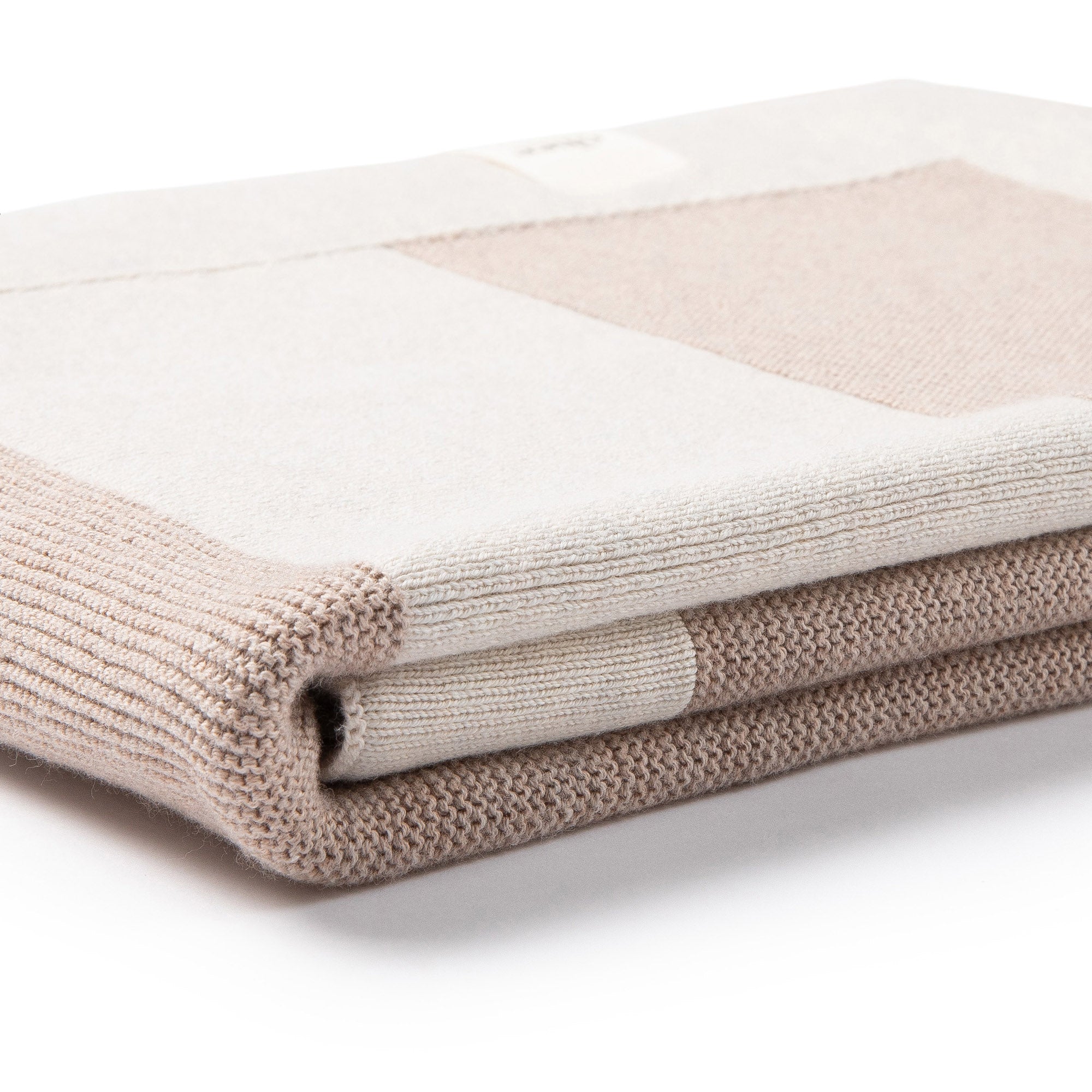 Babydecke Chalette x ohee manufaktur | 'Windspiel' | 100% Baumwolle | beige / cremeweiß | 104 x 104 cm