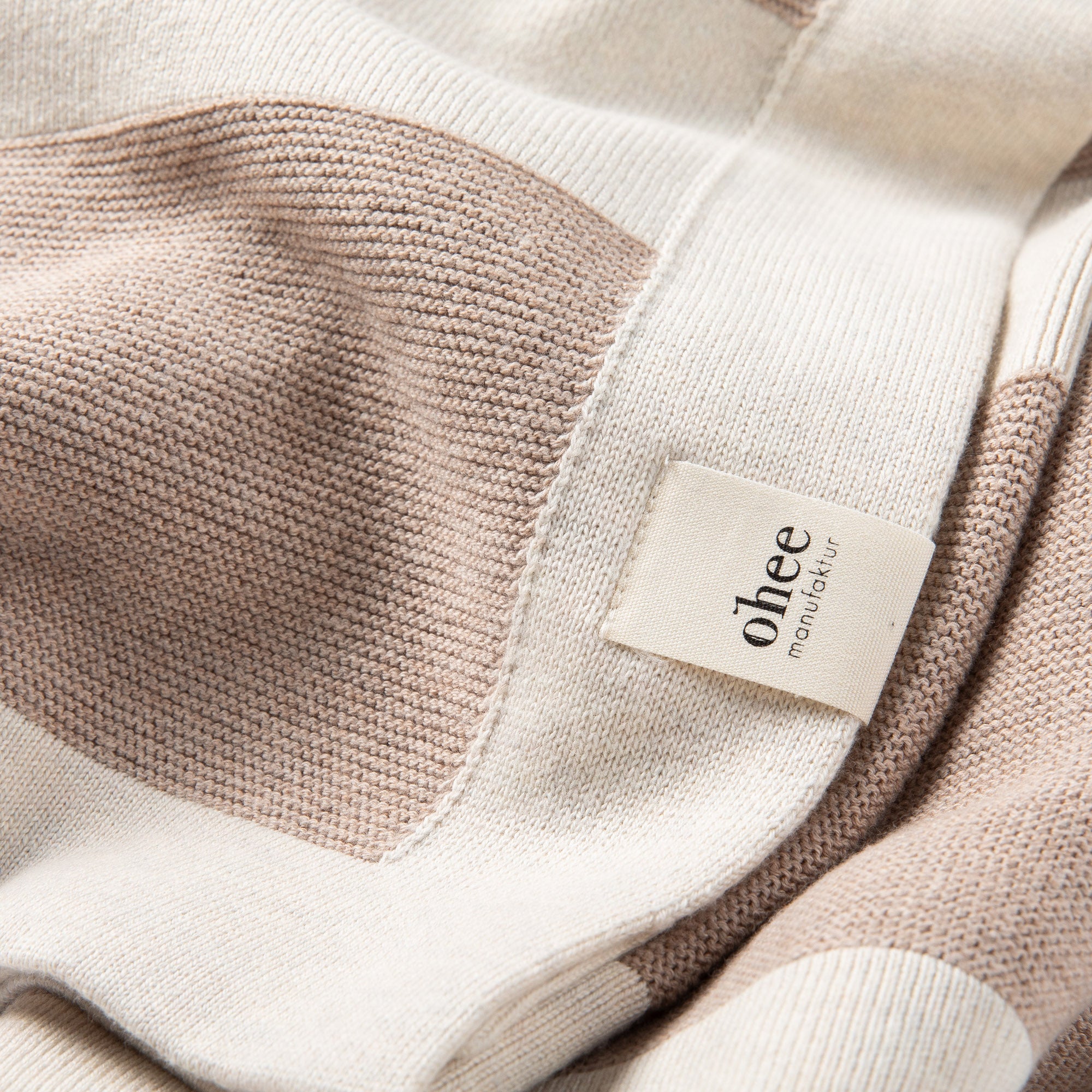 Babydecke Chalette x ohee manufaktur | 'Windspiel' | 100% Baumwolle | beige / cremeweiß | 104 x 104 cm