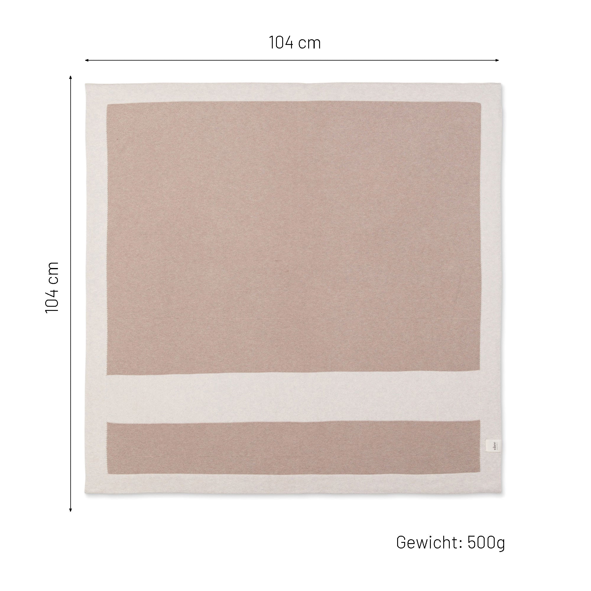 Babydecke Chalette x ohee manufaktur | 'Windspiel' | 100% Baumwolle | beige / cremeweiß | 104 x 104 cm