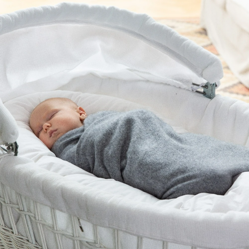 Baby blanket 'Zuckerwatte' | 100% cashmere | grey / pink | 102 x 105 cm