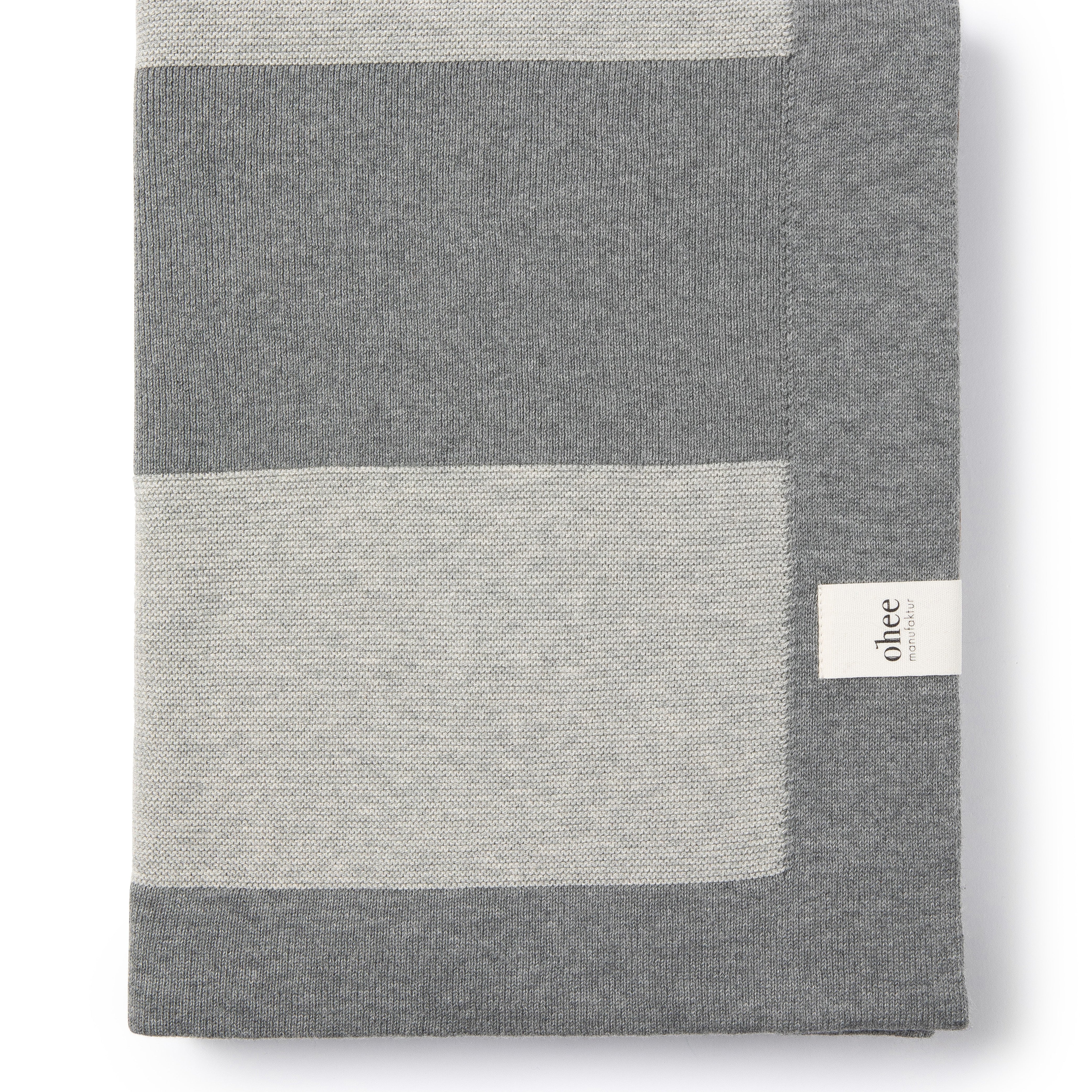 Babydecke Chalette x ohee manufaktur | 'Sternenwind' | 100% Baumwolle | hellgrau / grau | 104 x 104 cm